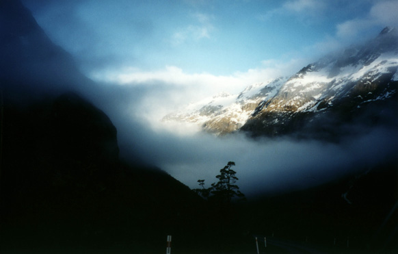 Leaving Milford Sound, New Zealand