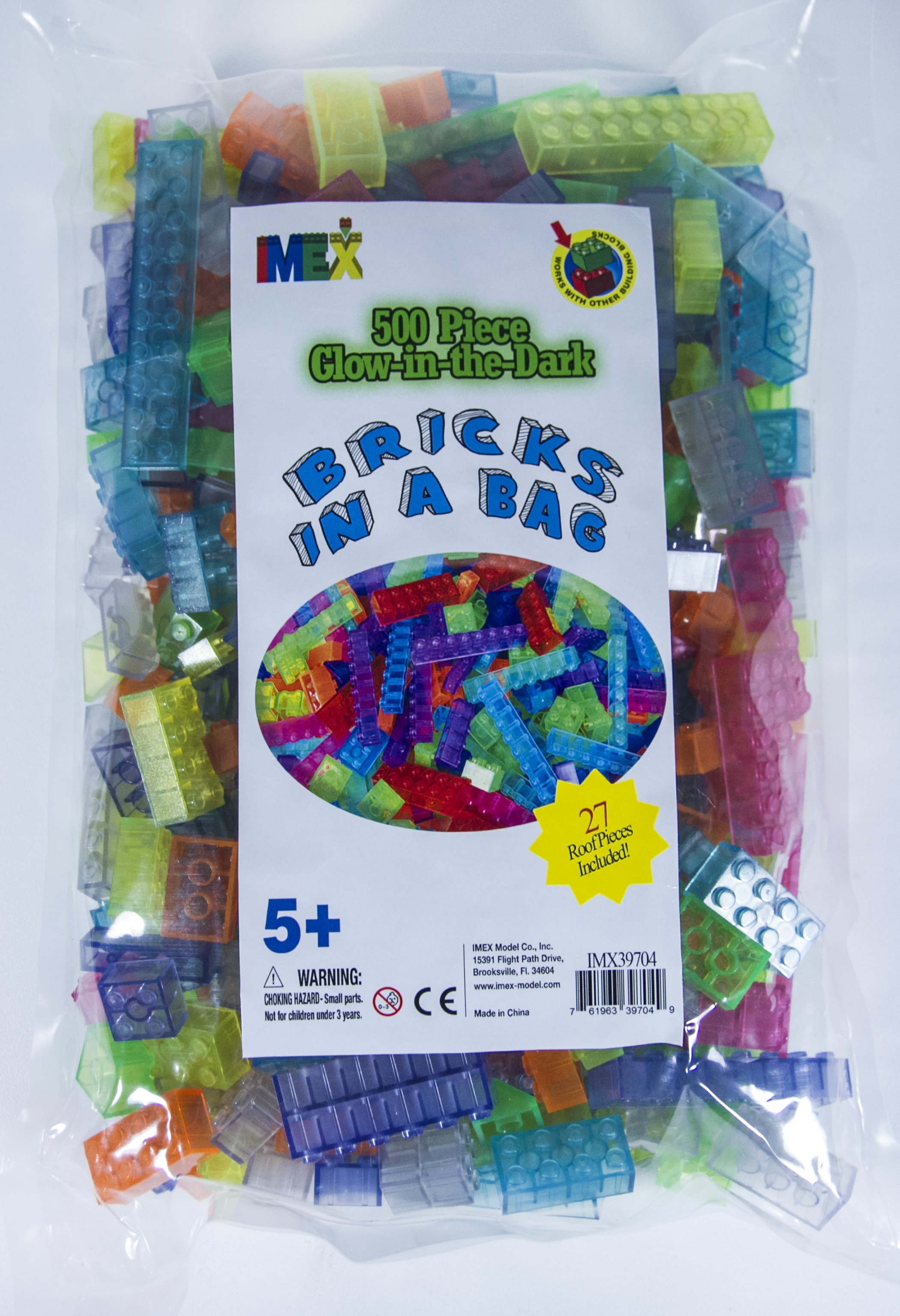 500pc Assorted UV Glow-In-The-Dark Bricks