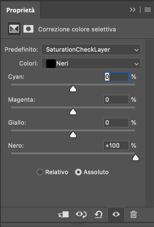 Saturation check layer Photoshop