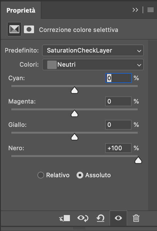 Saturation check layer Photoshop