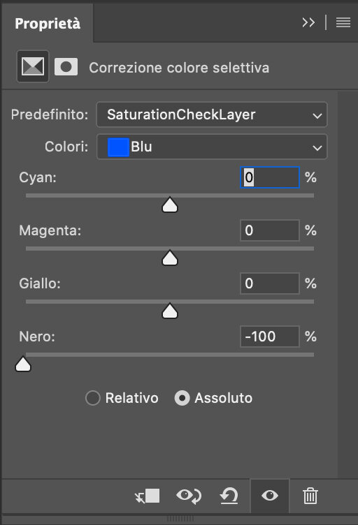 Saturation check layer Photoshop