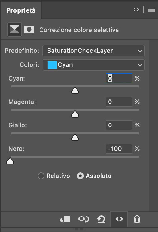 Saturation check layer Photoshop