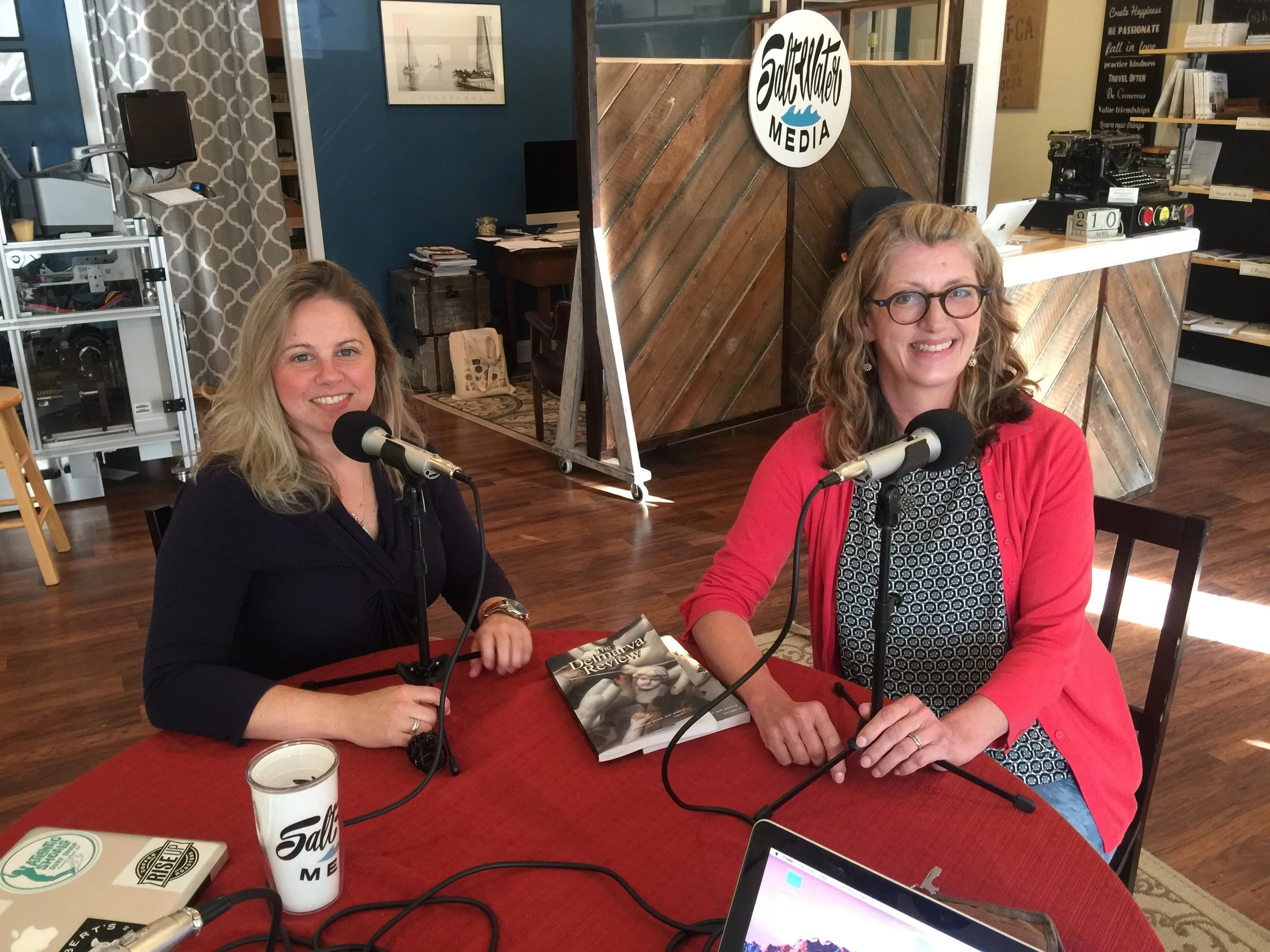 Stephanie and Emily chat after the podcast. 
