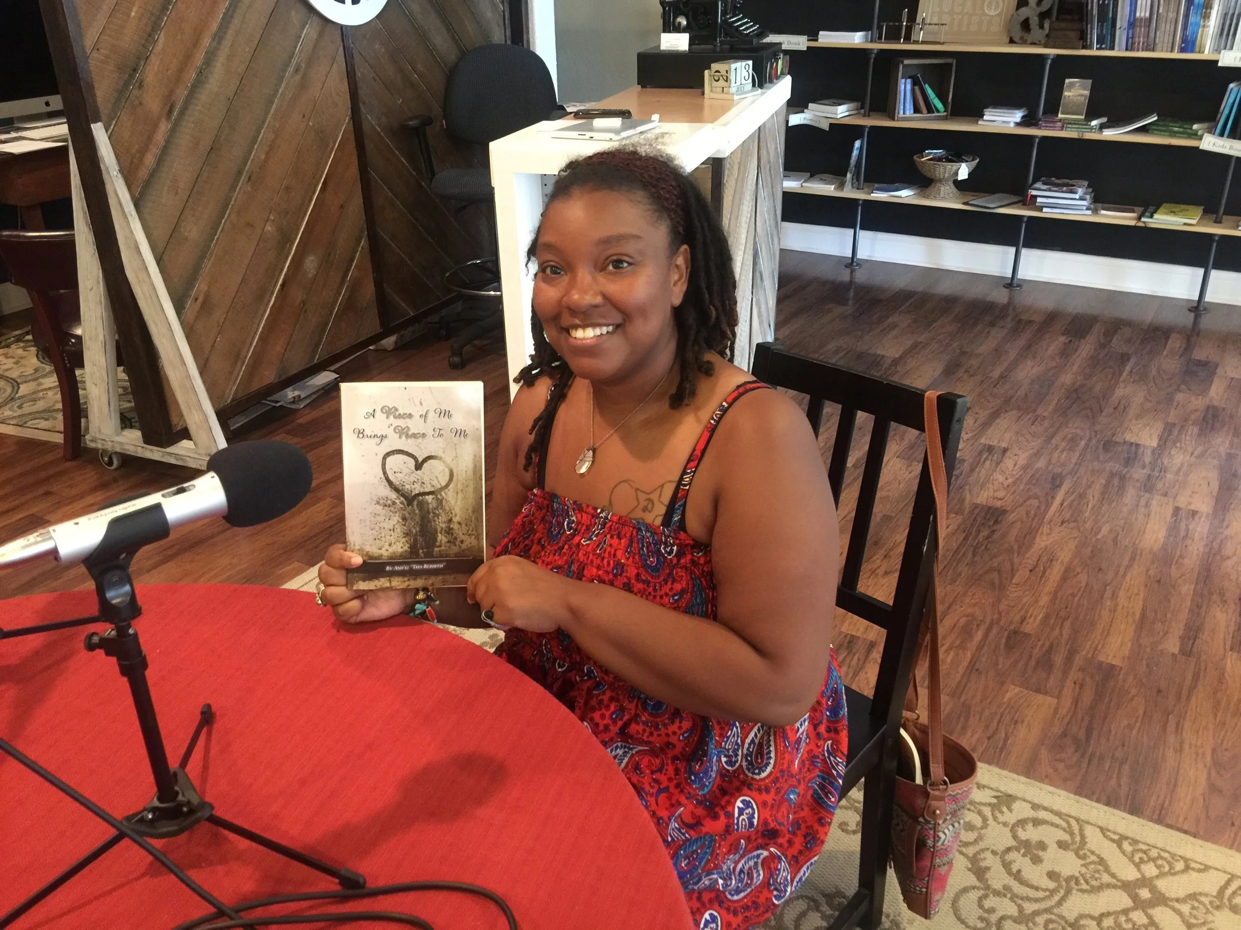 Ashley Cuffee and her newly released book of poetry. A Piece of Me Brings Peace To Me.