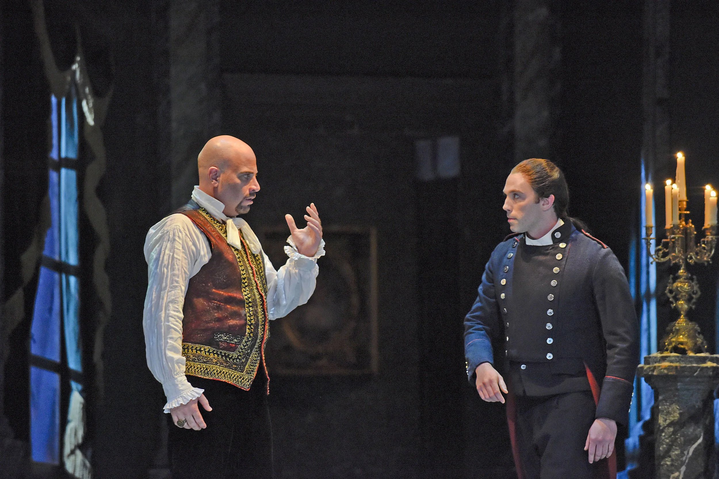  Robert Wesley Mason as Sciarrone in  Tosca  with the Dallas Opera. Raymond Aceto as Scarpia. Photo by Karen Almond. 