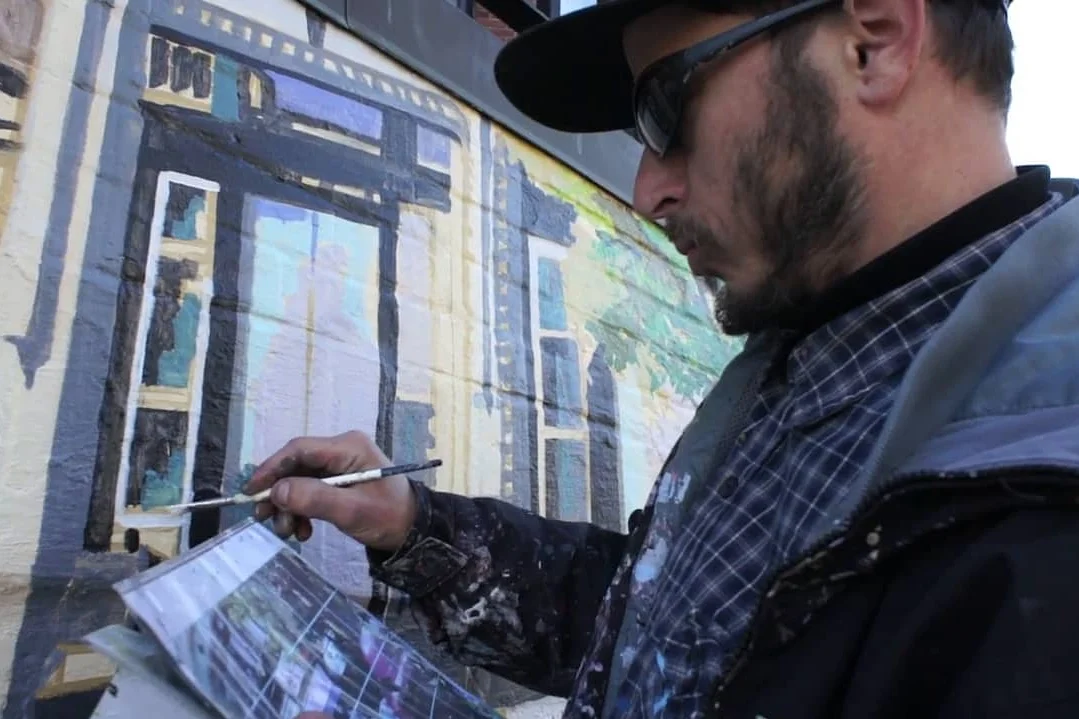 Photo by Caroline Toth Work-in-progress: Gregg Bernstein Mural Artist