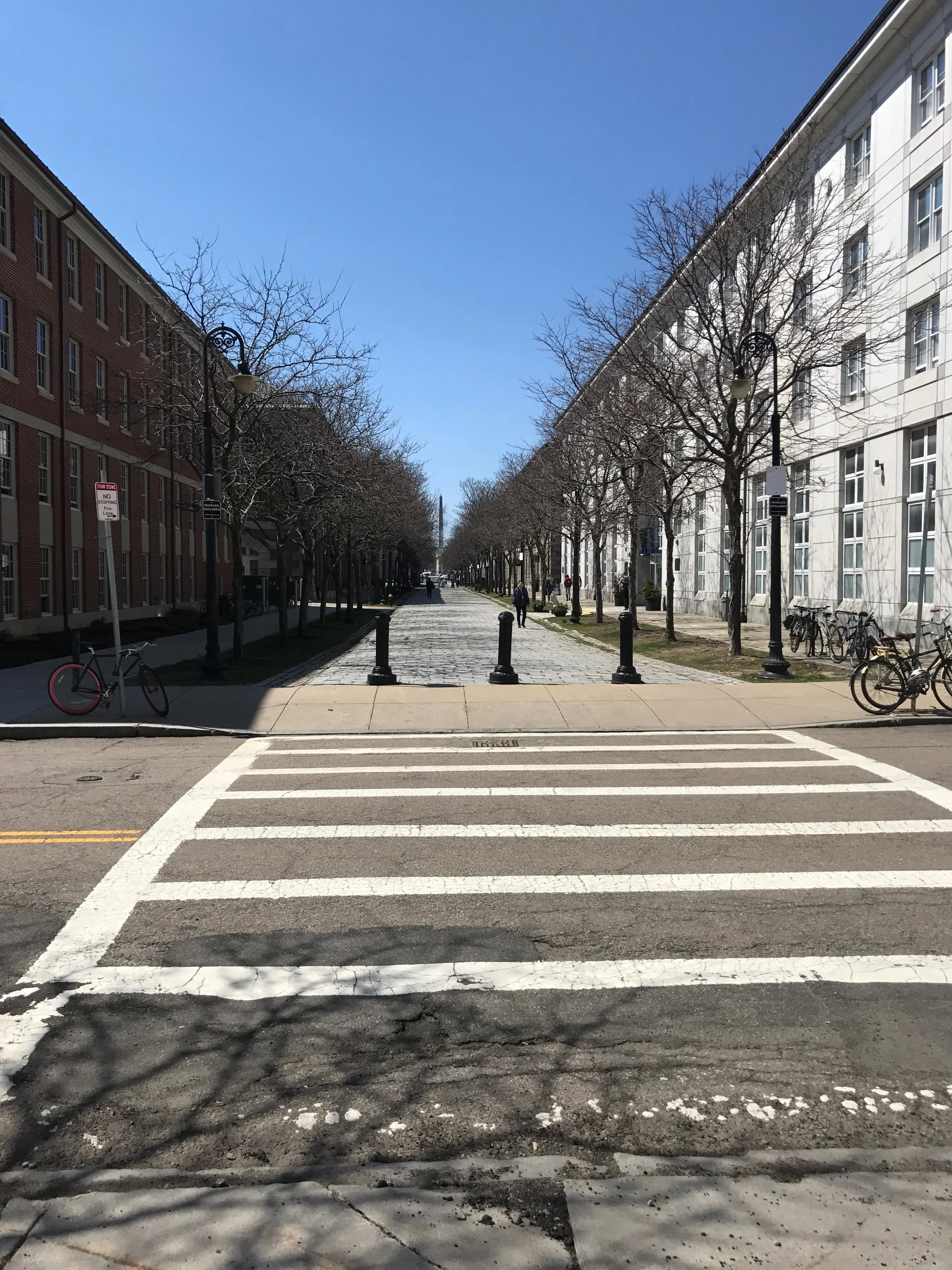 McHugh helped build the buildings on both the left and right side of this walk way.&nbsp;Credit: Emily McDonnell