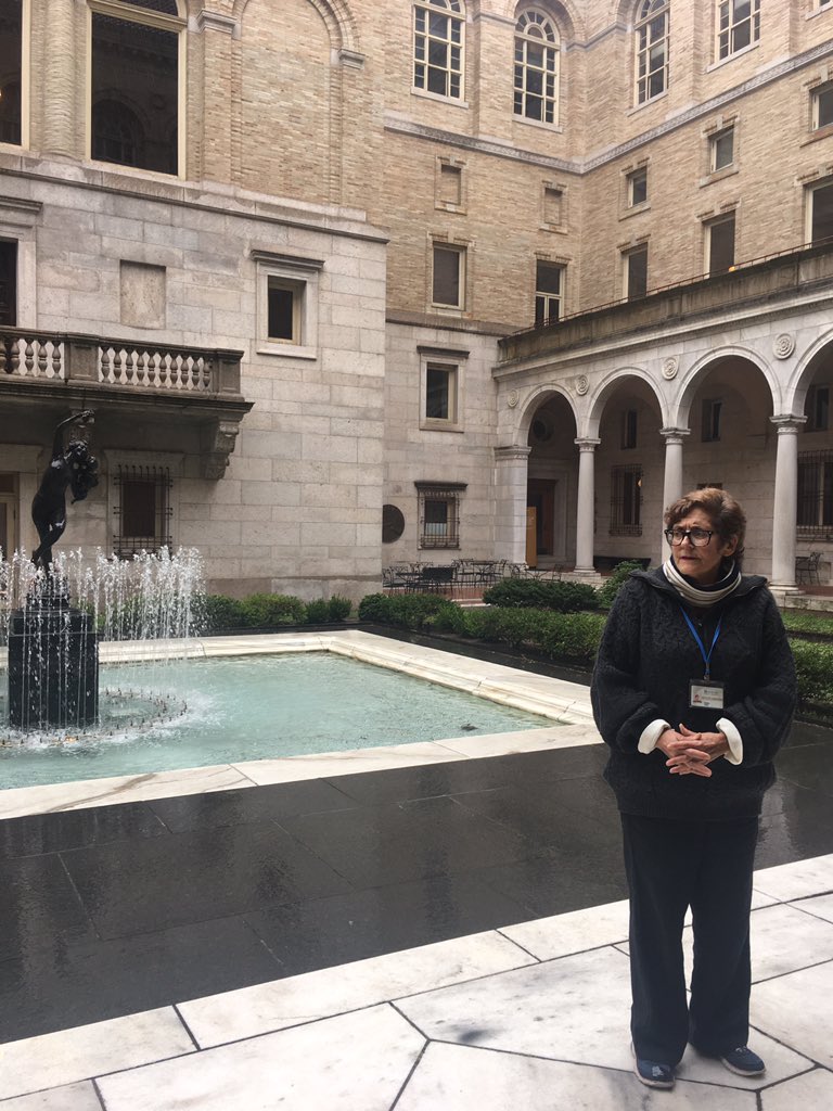Shelby Allen on the job giving a tour of the Boston Public Library; photo credit: Madisen Armstrong