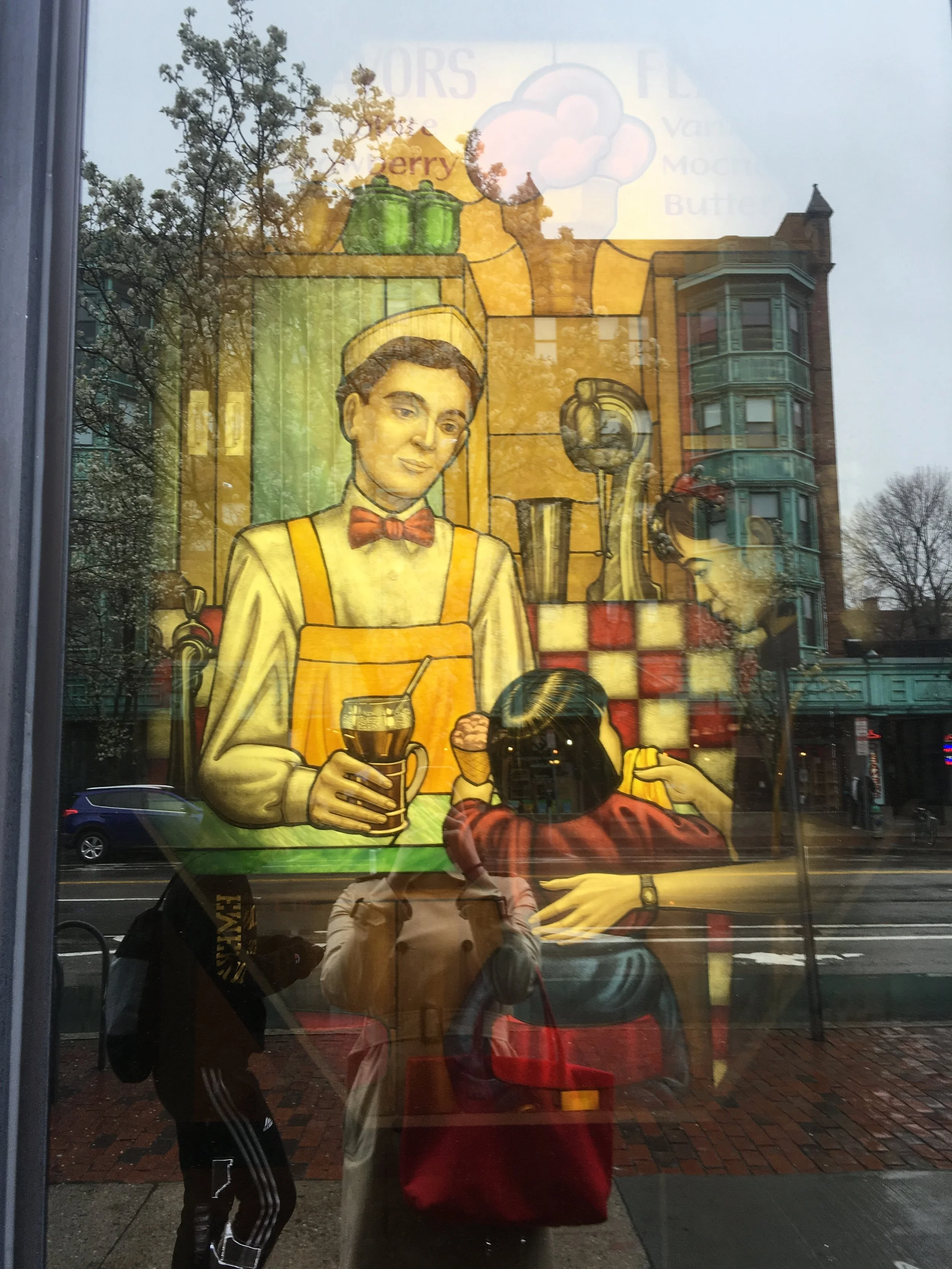  Art found in the window of an abandon Cambridge building.  Photo by Deanna&nbsp; 