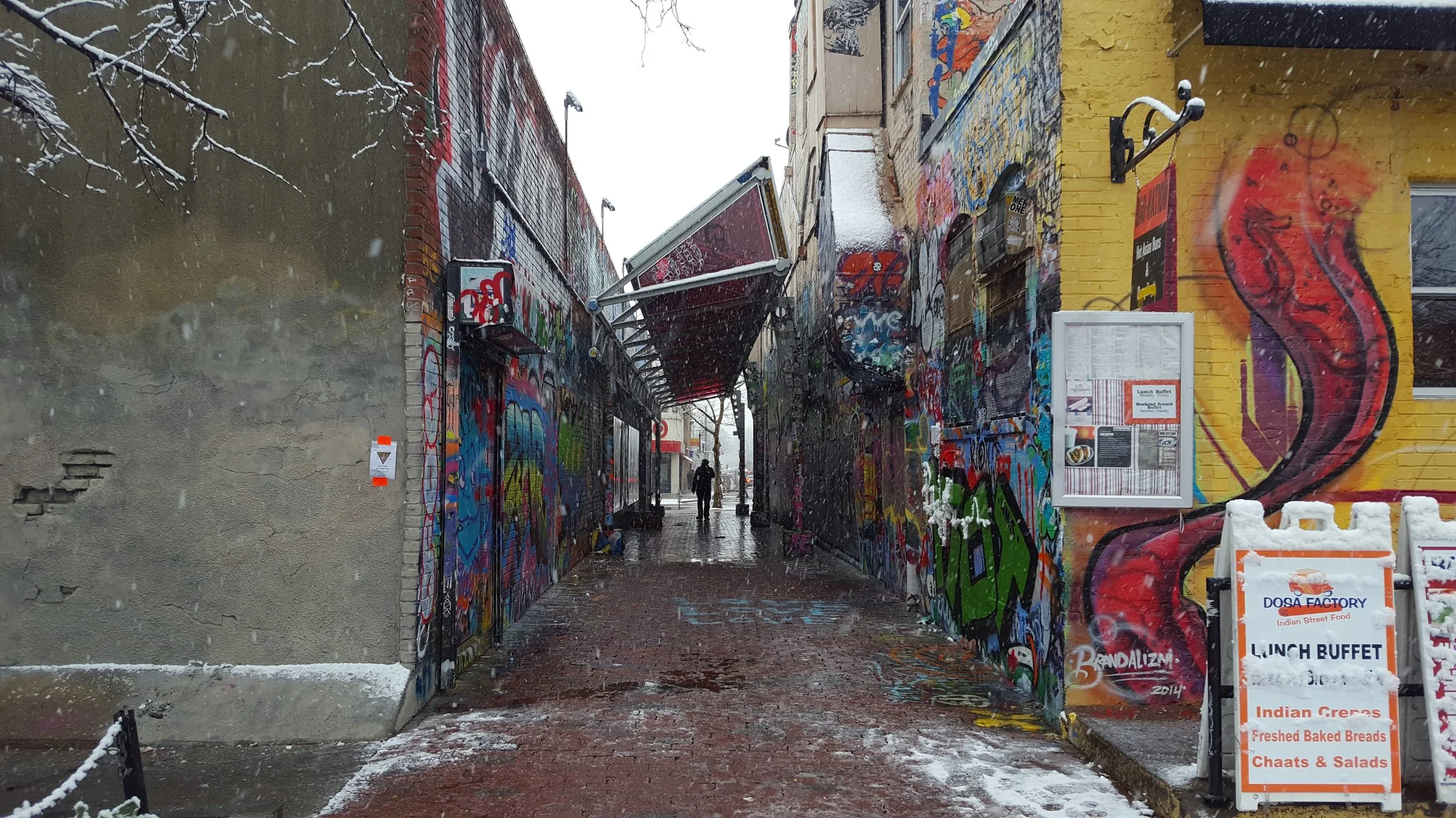 Graffiti Alley in the snow. By Will Wisnieski.