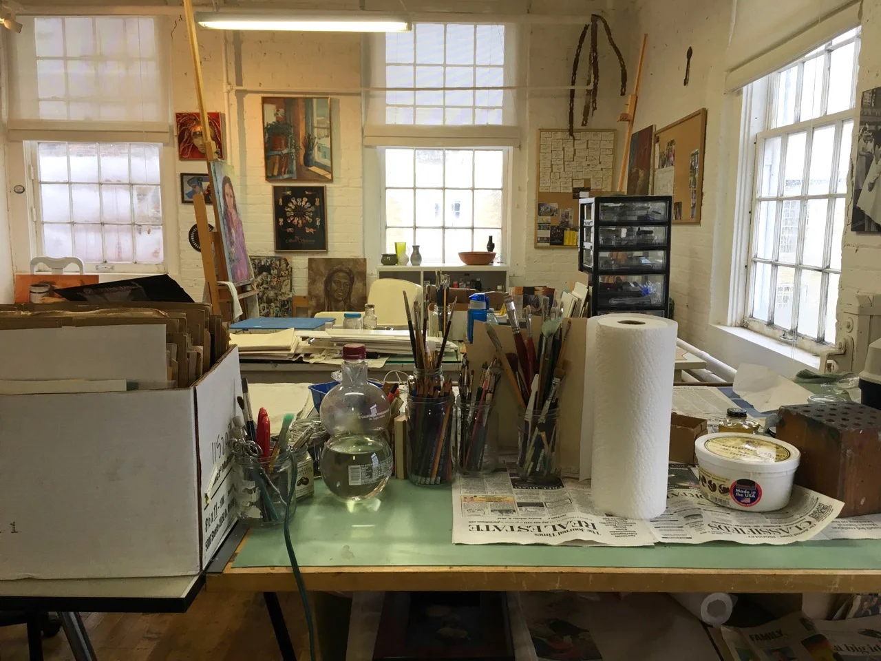 A view of one of our artist's working studio space.