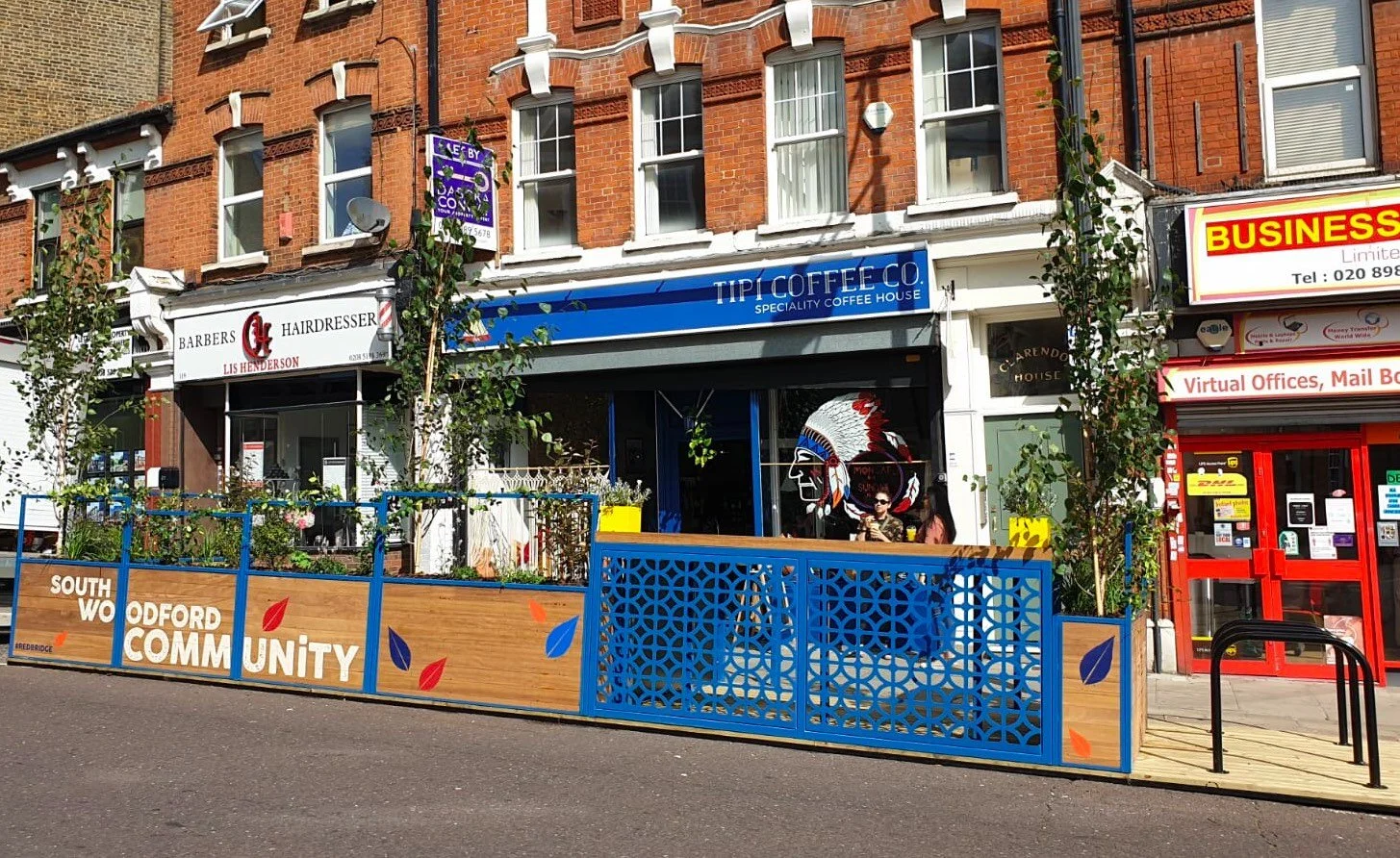 Redbridge Community Parklets With Charge Points and a Water Fountain