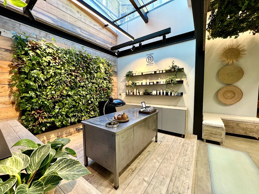 Living wall at reception area in London