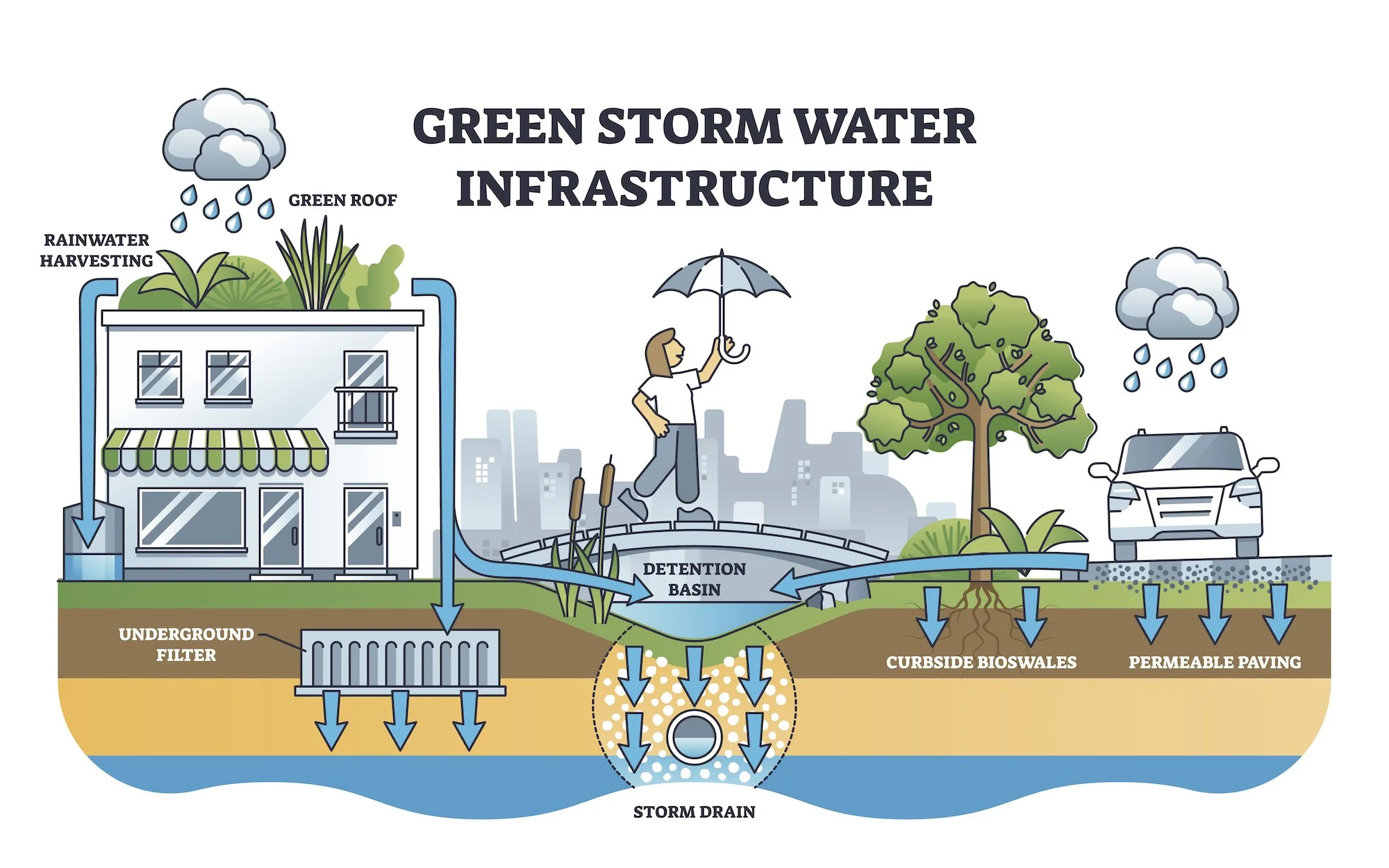 Bioswales (SuDS) Solution to Urban Stormwater Management Meristem Design