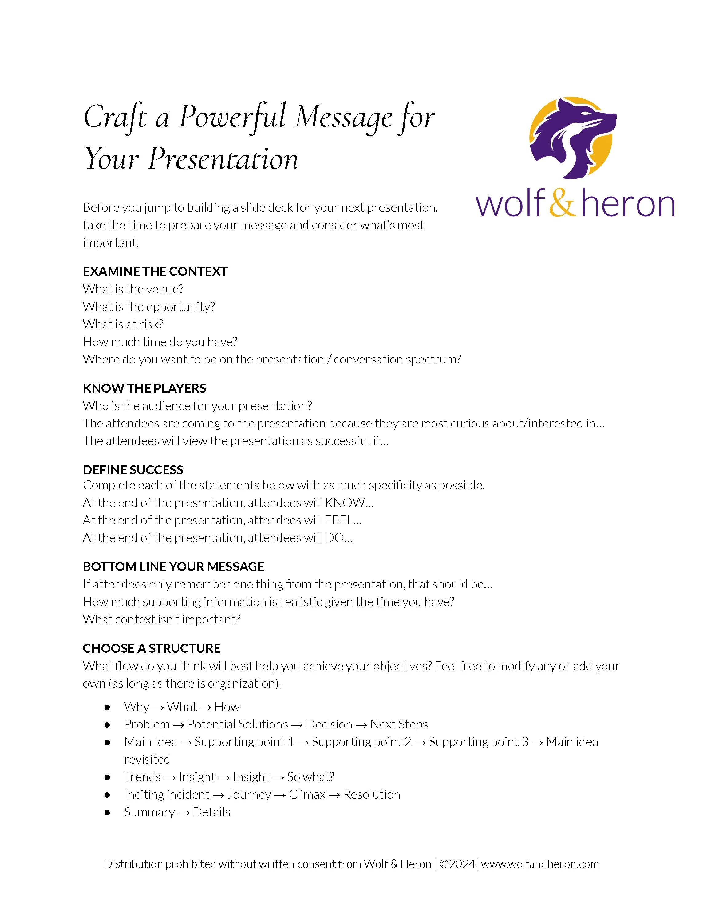 Craft a Powerful Message Worksheet