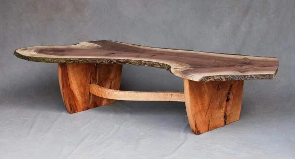 Wavy Edge Walnut Coffee Table