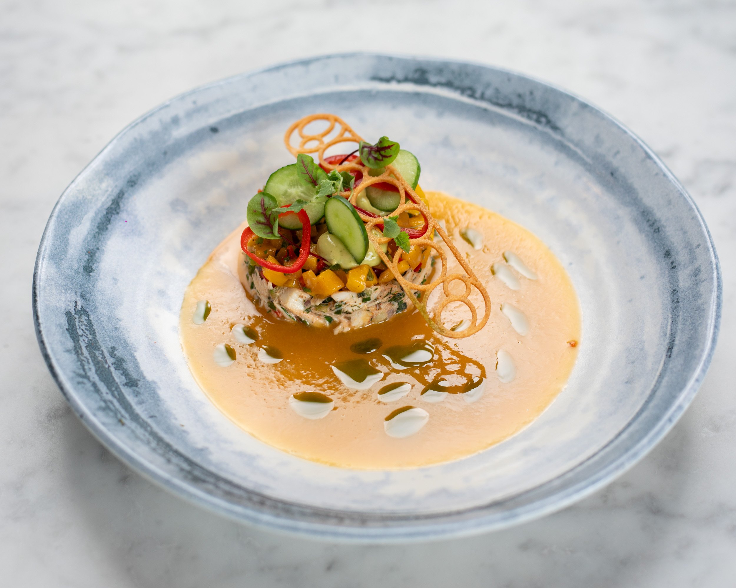Crab Salad & Mango Gazpacho