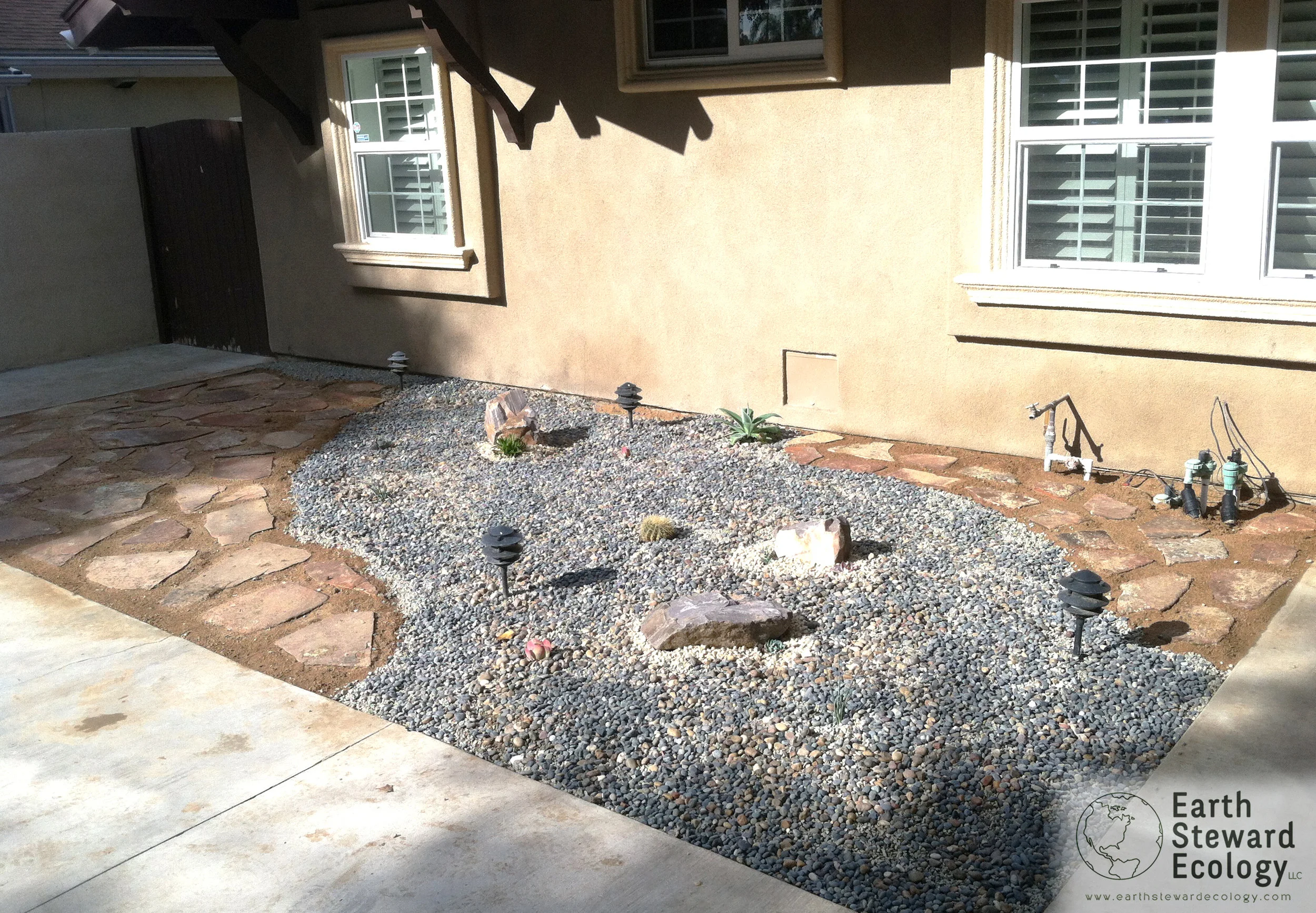 permeable flagstone patio space