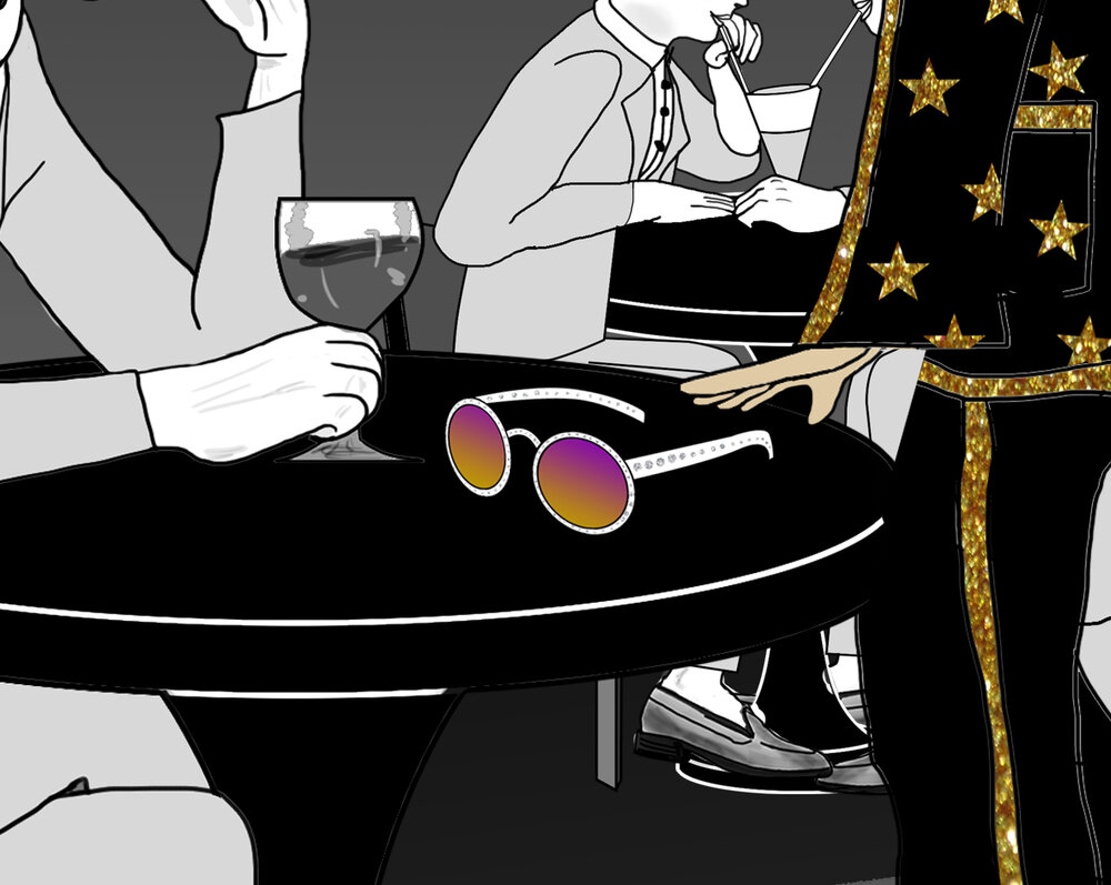 They couple is amused by her staring. They hand her a pair of sunglasses and pat her on the head before they take off to The Underground.