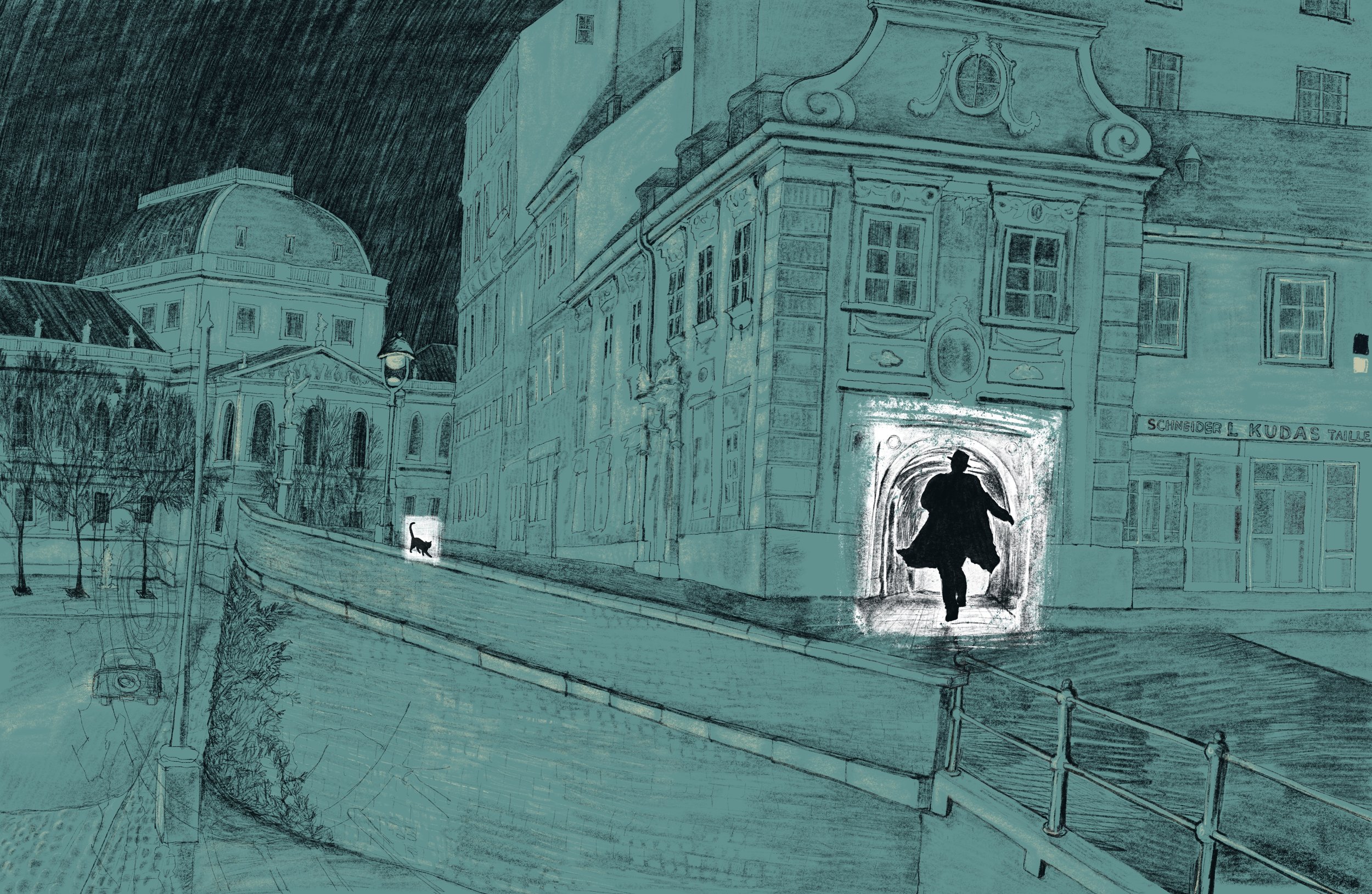 cd cover illustration for 'the third man', 1949