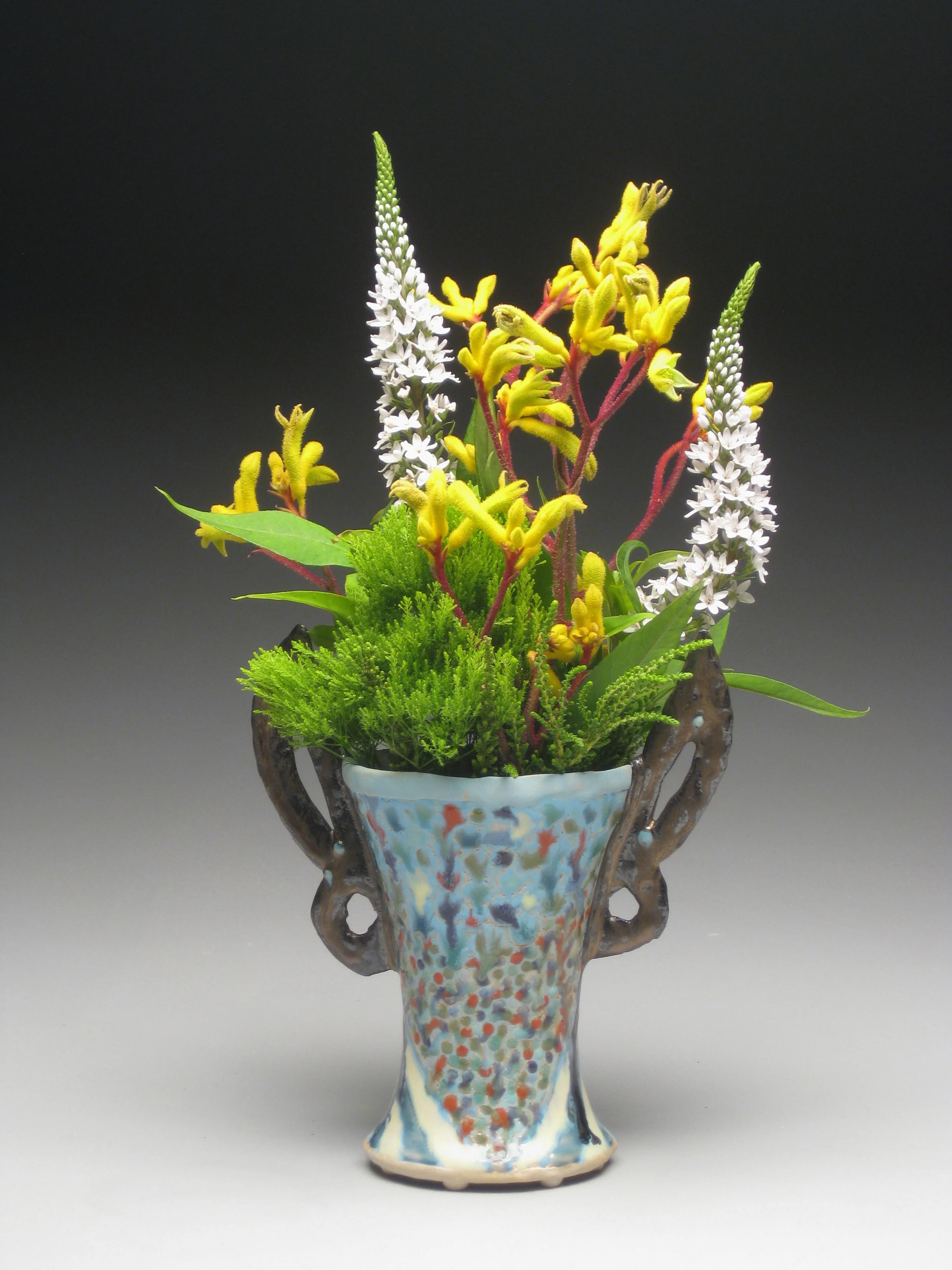 Vase with Gold Handles