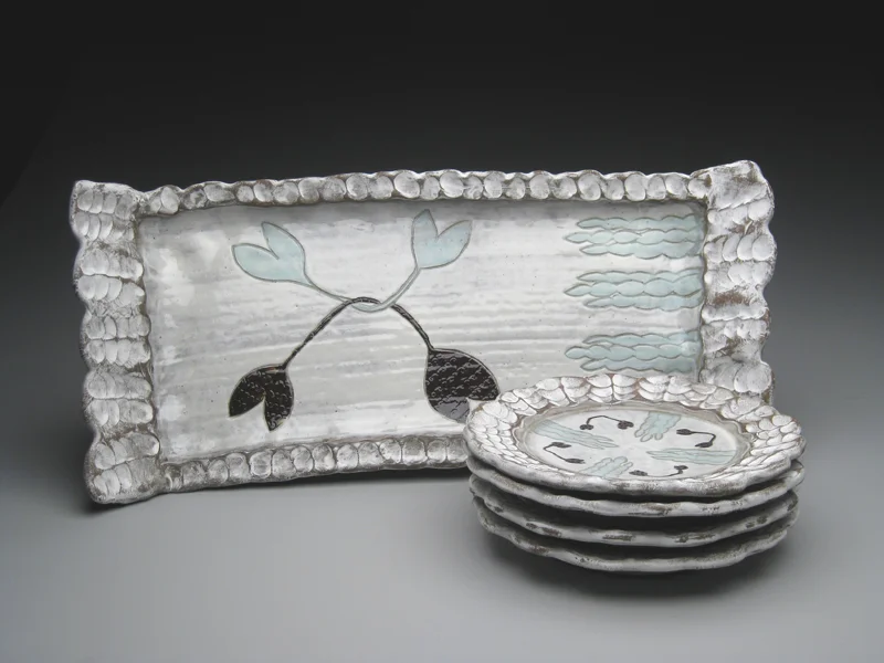 Seaweed Appetizer Tray with 4 Plates