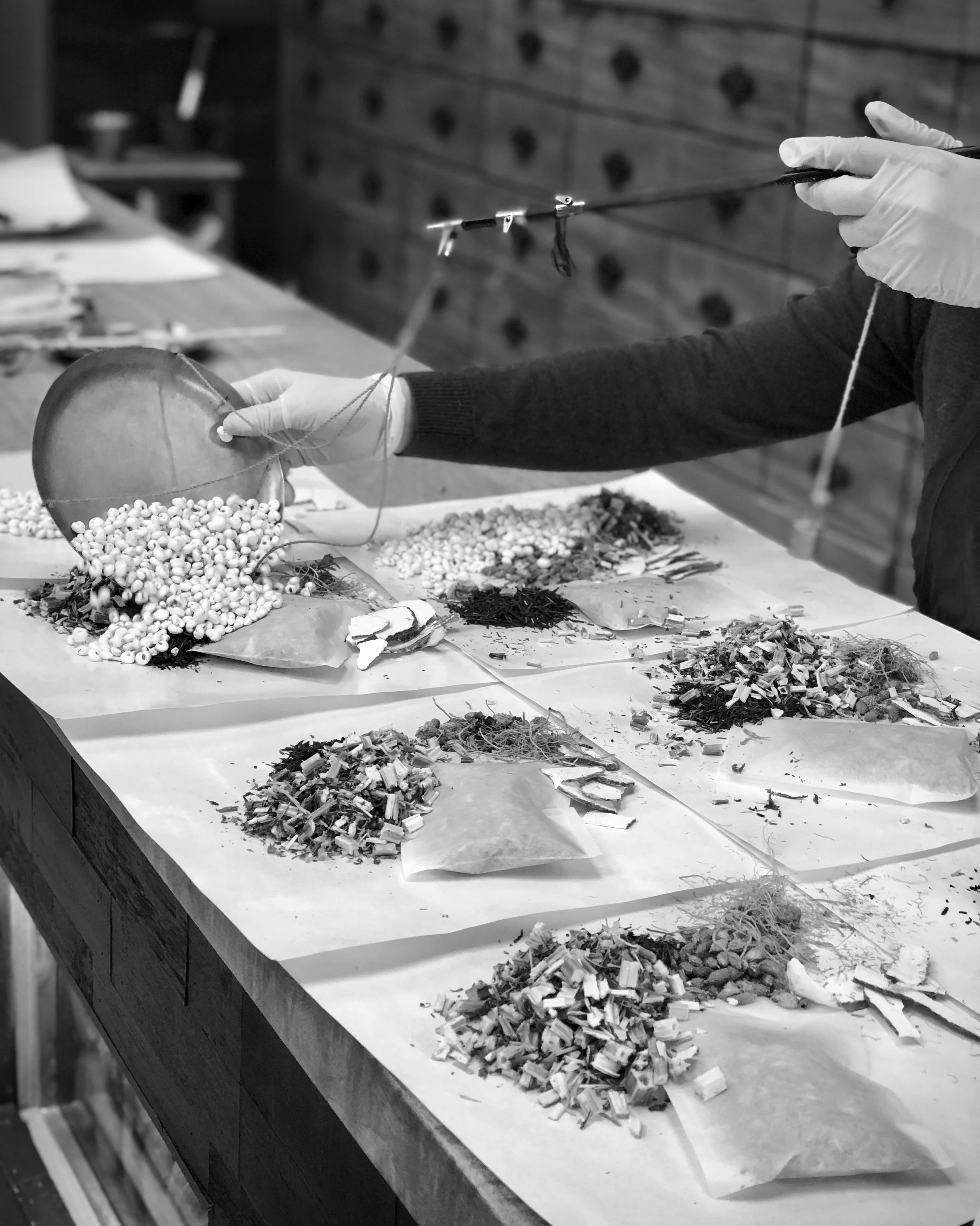 Custom Herbal Formula being prepared in Chinatown. Photo: Rebecca Chang