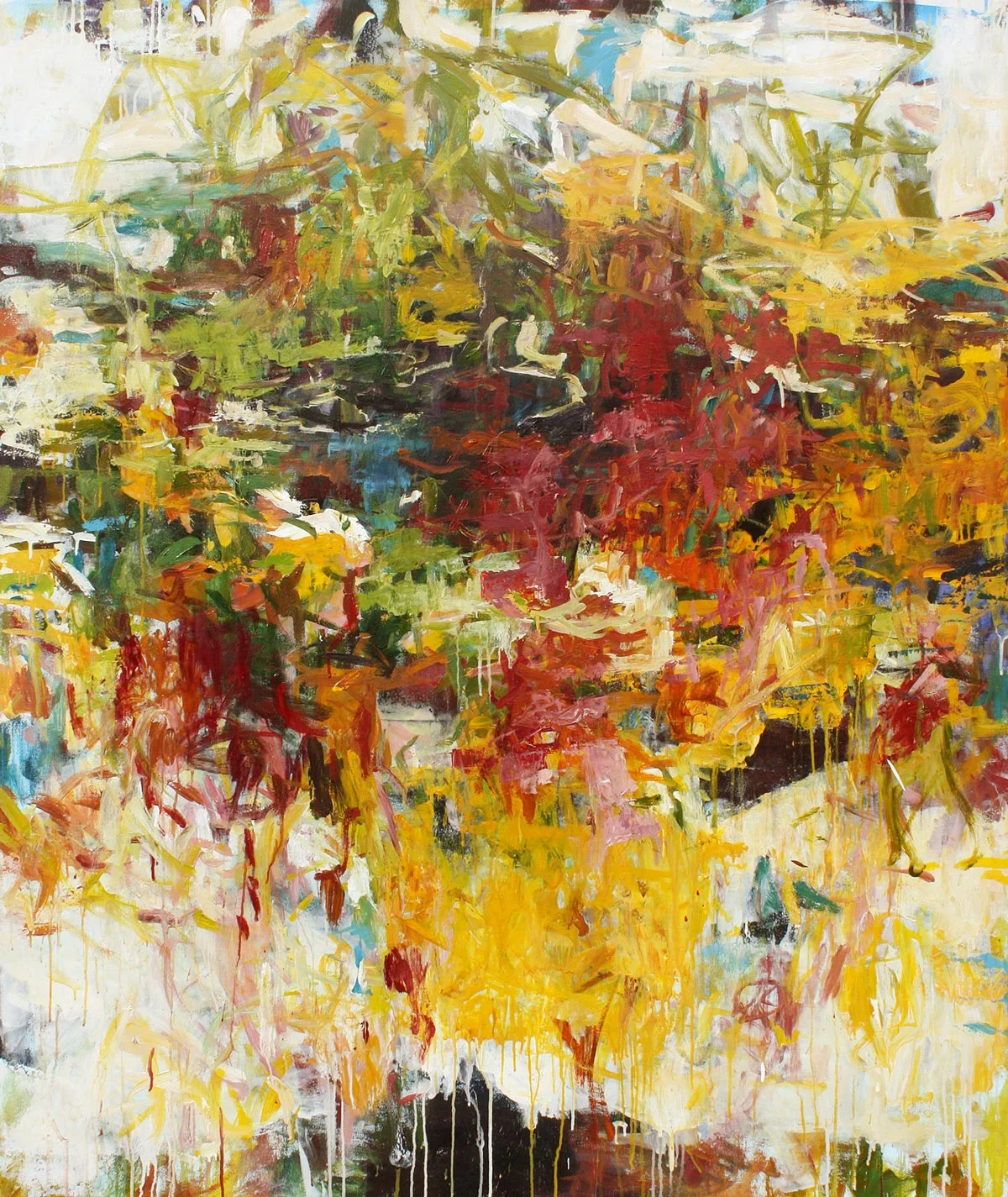 Abstract Mexican Marketplace painting by Karen Silve
