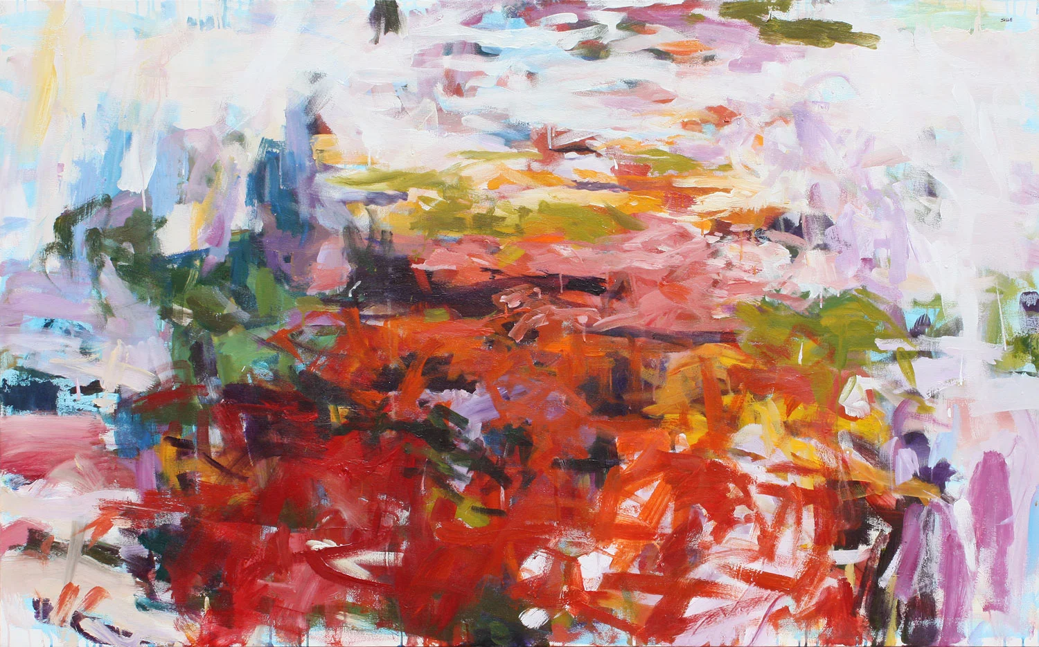 abstract paintng inspired by Nice's flower market