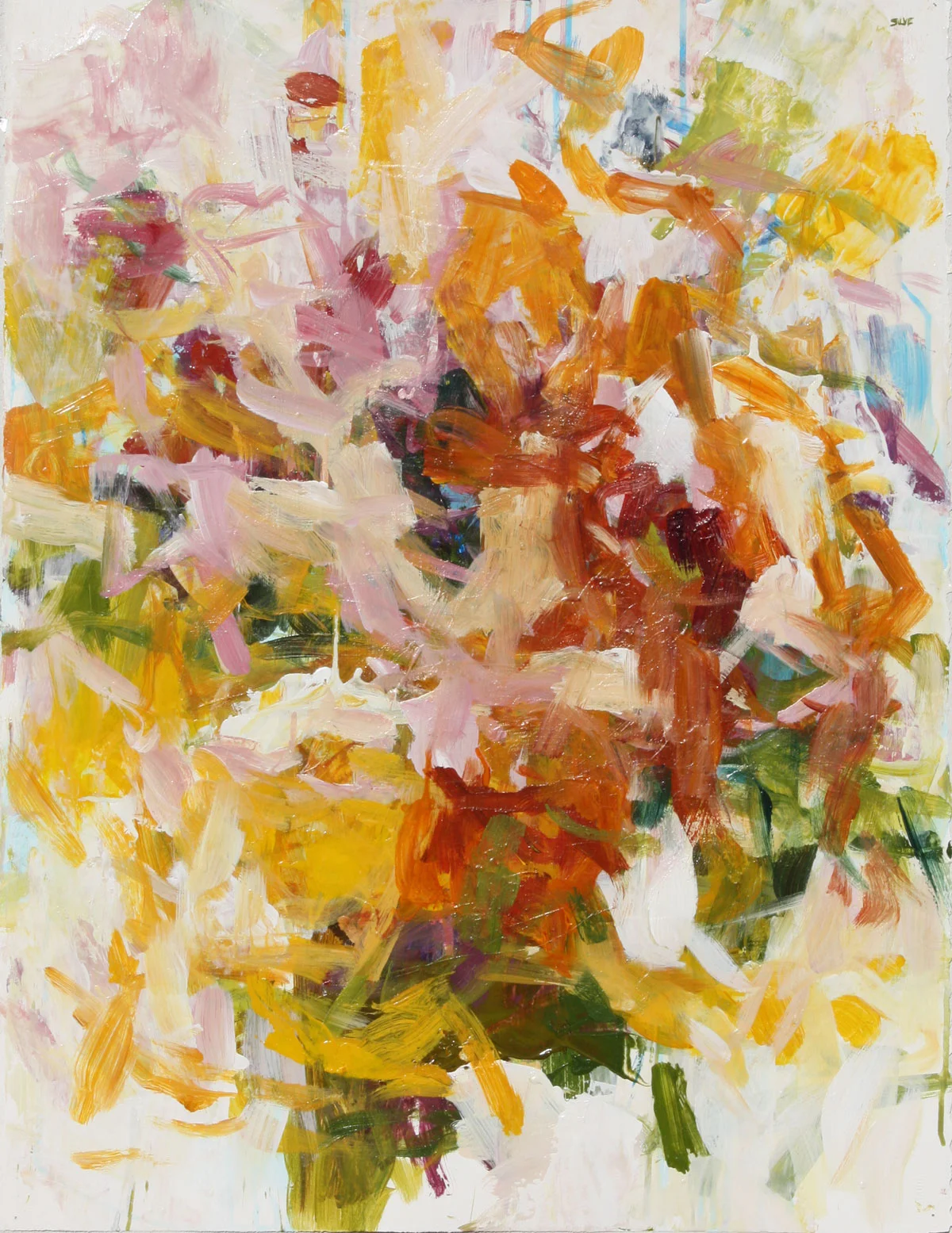 Amorphous, an abstract acrylic on paper painting by karen silve