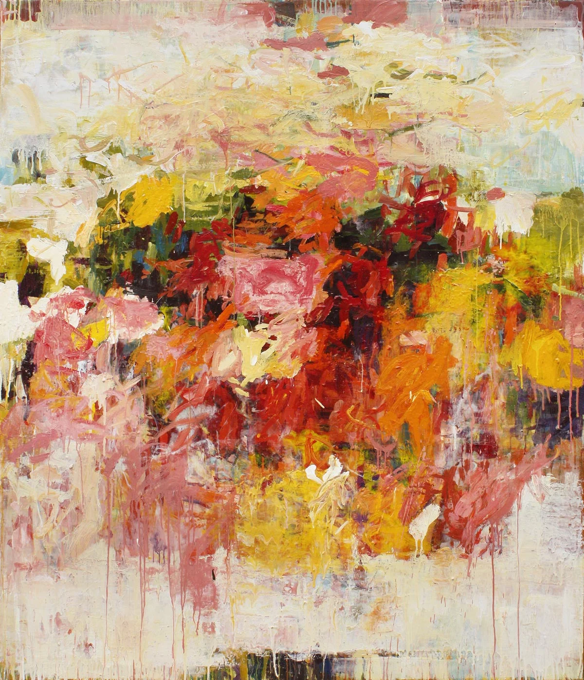 Market painting by abstract artist Karen Silve