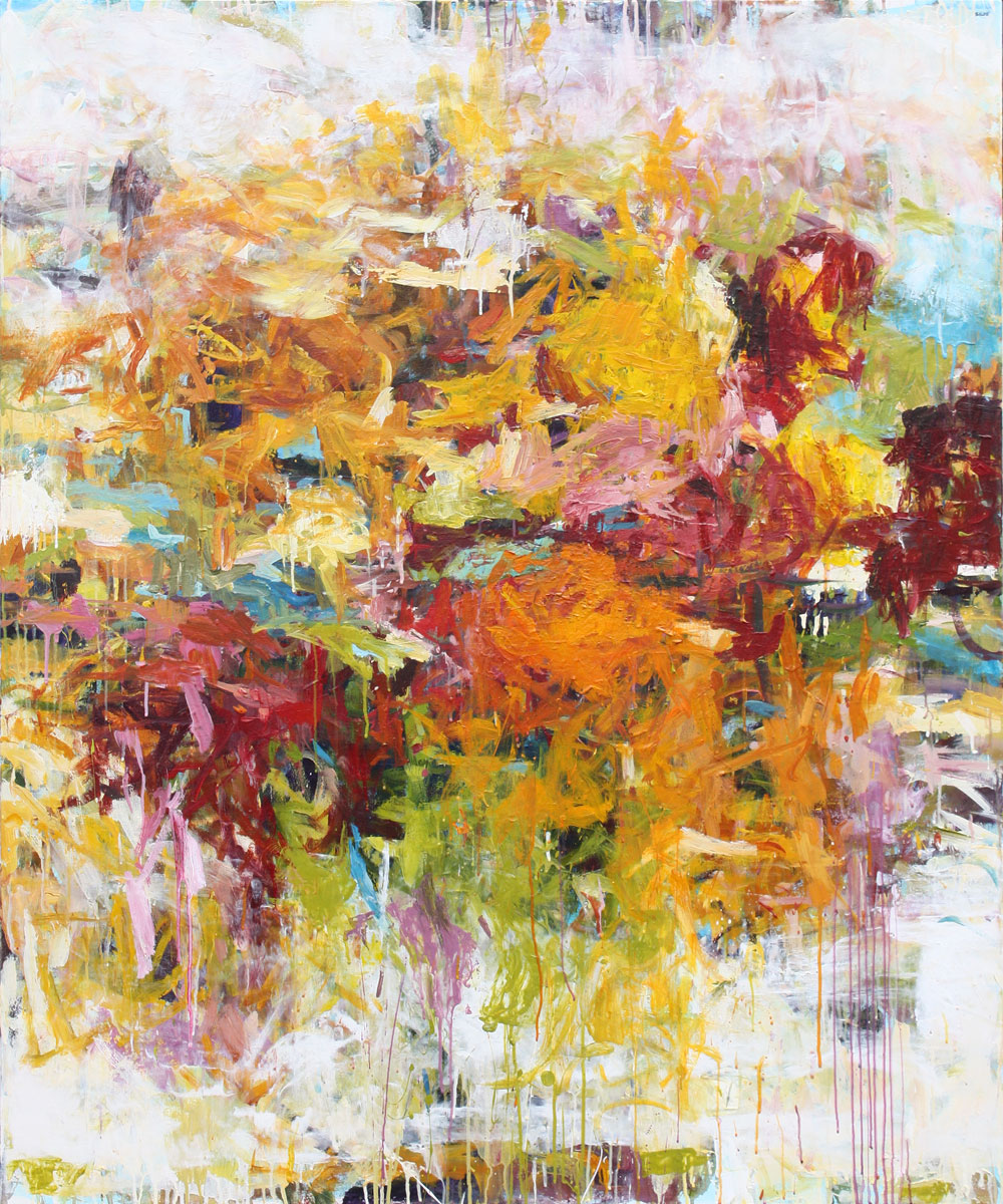 Mexican Market painting by abstract artist Karen Silve