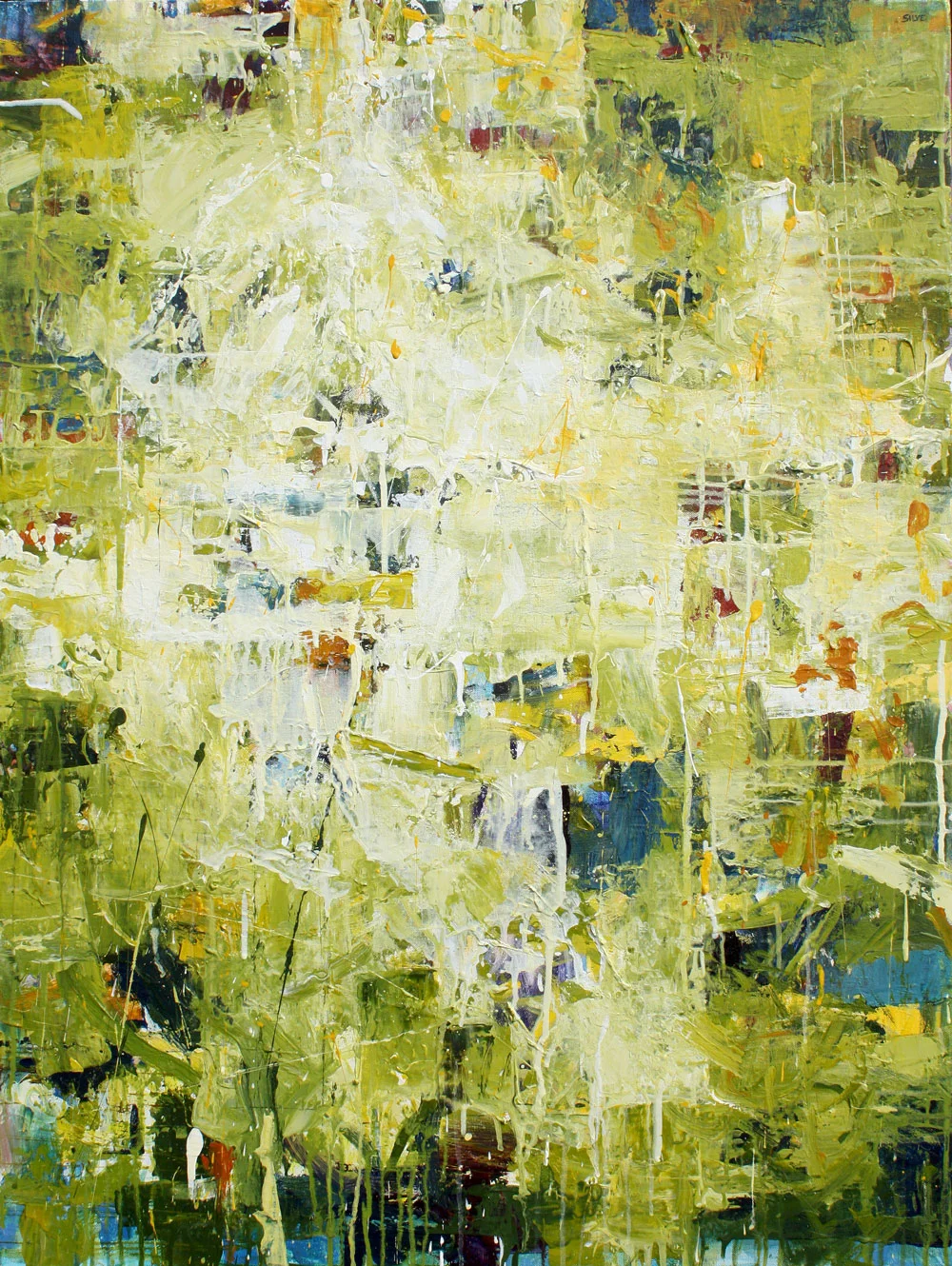 Sanctuary 3, abstract acrylic painting on canvas, Karen Silve