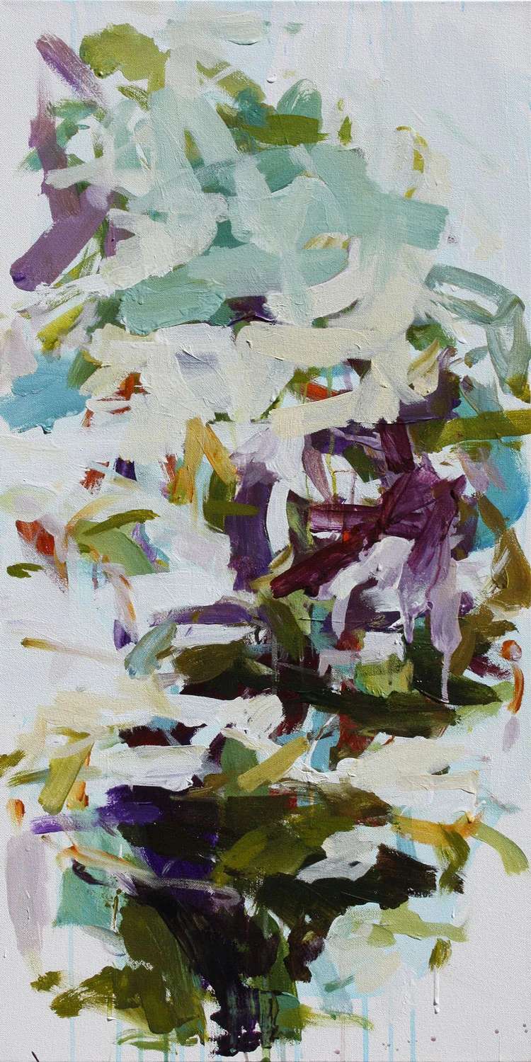 abstract painting inspired by the beijing trees by Karen Silve