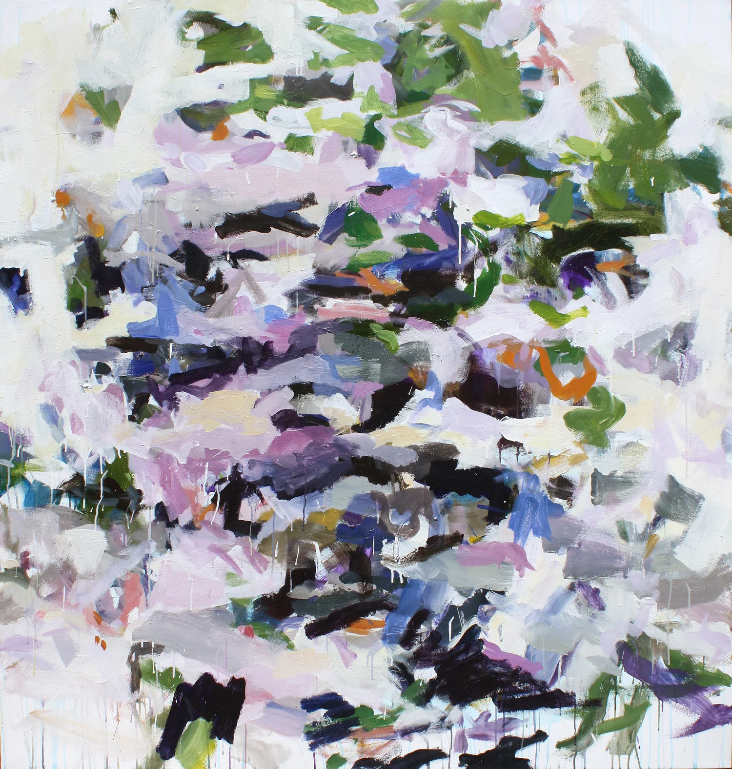contemporary abstract painting in lavender by karen silve