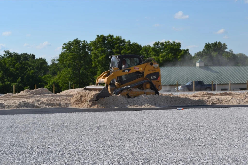 A second view of a free-draining base installation.