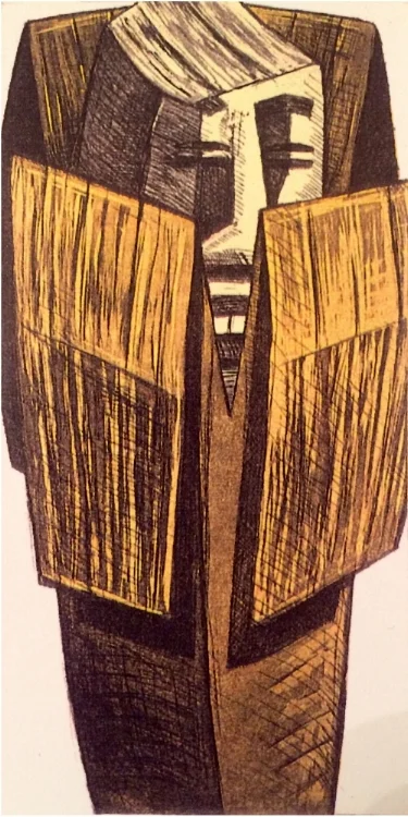  Banana Lamp - 3 color Intaglio Print 12"x24" 