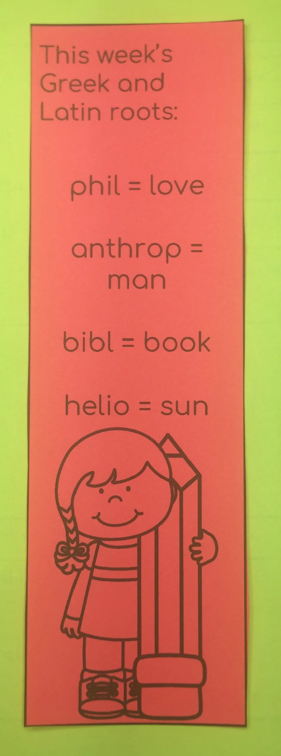 Having the right tools is important when teaching Greek and Latin roots.