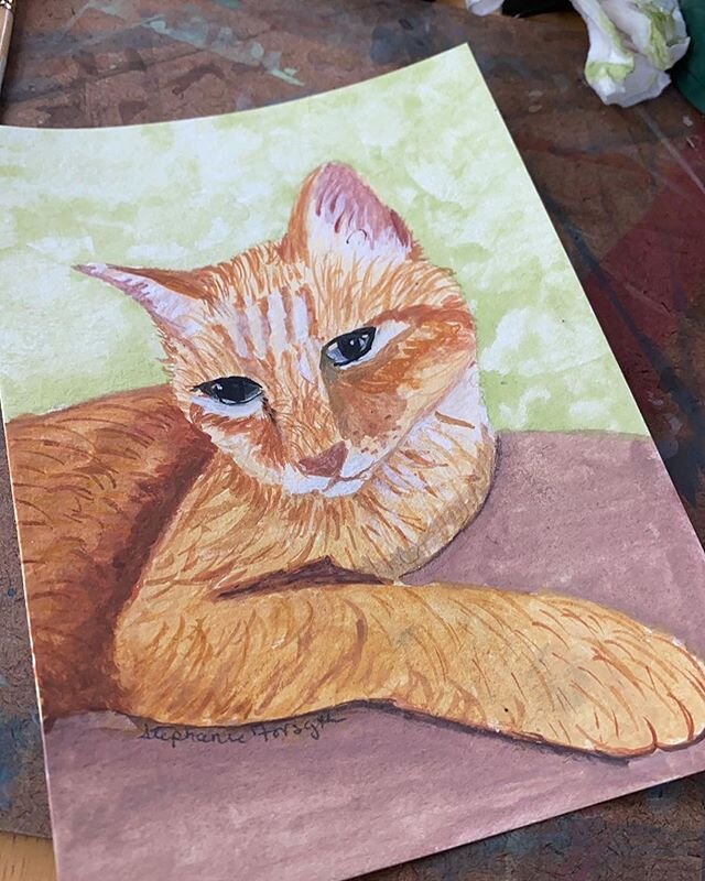 I love working on #petportraits and am happy to have some #cats to paint! If you&rsquo;re interested in commissioning for a pet portrait, send me a message! #petportraitartist #catportrait #catportraits #catsofinstagram #pets #petpainting #petpaintin