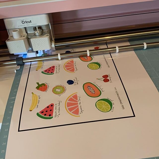Printing new stickers that I&rsquo;ll be putting up in my Etsy store! #stickers #cricut #fruitsrickers #etsyshop