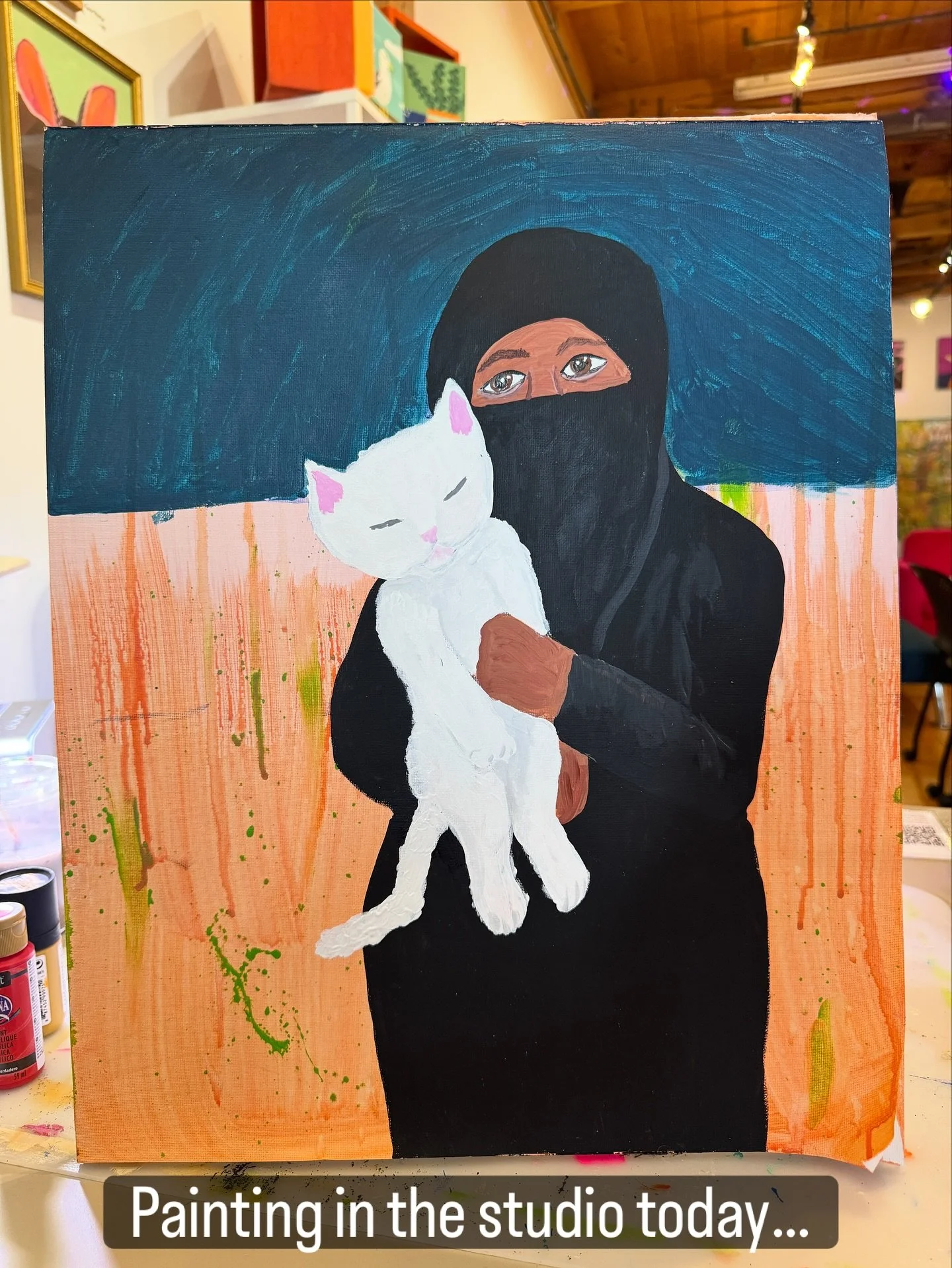 A Muslim woman and her cat. ❤️😻 #cats #muslimwoman #muslimwomanandcat #theloveofacat #justtryingtosurvive #beingacreativerightnowishard #creatingsmiles