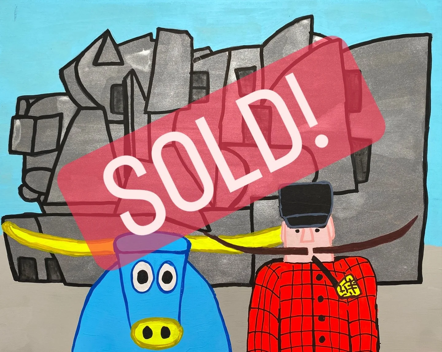 Paul and Babe Visit the @weismanartmuseum sold this weekend and is off to a new home this week! So excited to have sold it to a lovely couple who got married there! ❤️ #weismanartmuseum #paulbunyanandbabe #opencasket #supportartists