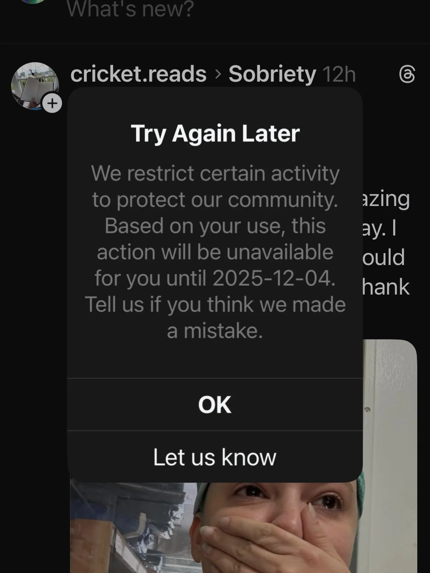 Posted a negative post about Trump that has gotten 8k likes and 300+ shares. And now this info try to post or comment. But no reports or info on WHY I am silenced. #threads #threadstories #threadscensorship