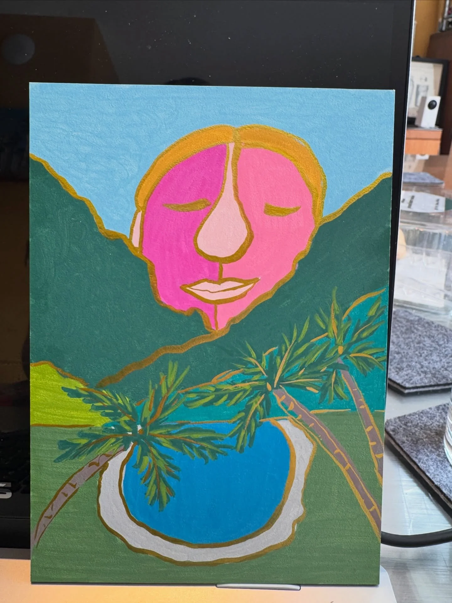 My mind has been on the Hawaiian islands a lot as they are dealt so much hardship.  I&rsquo;ve been continuing my series that I started last year. 💔 Today I sat down with my @arrtxart acrylic free ink markers. I have been debating the oil pastels bu