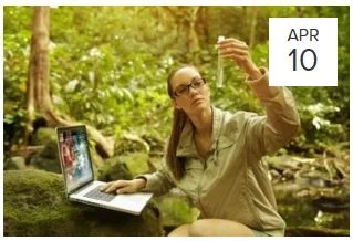  Environmental sciences were the focus in  April . Corey Batson, the Executive Director of Urban Interface, brought a great horned owl and a peregrine falcon for a discussion about wildlife rehabilitation and environmental interpretation. Earth-focus