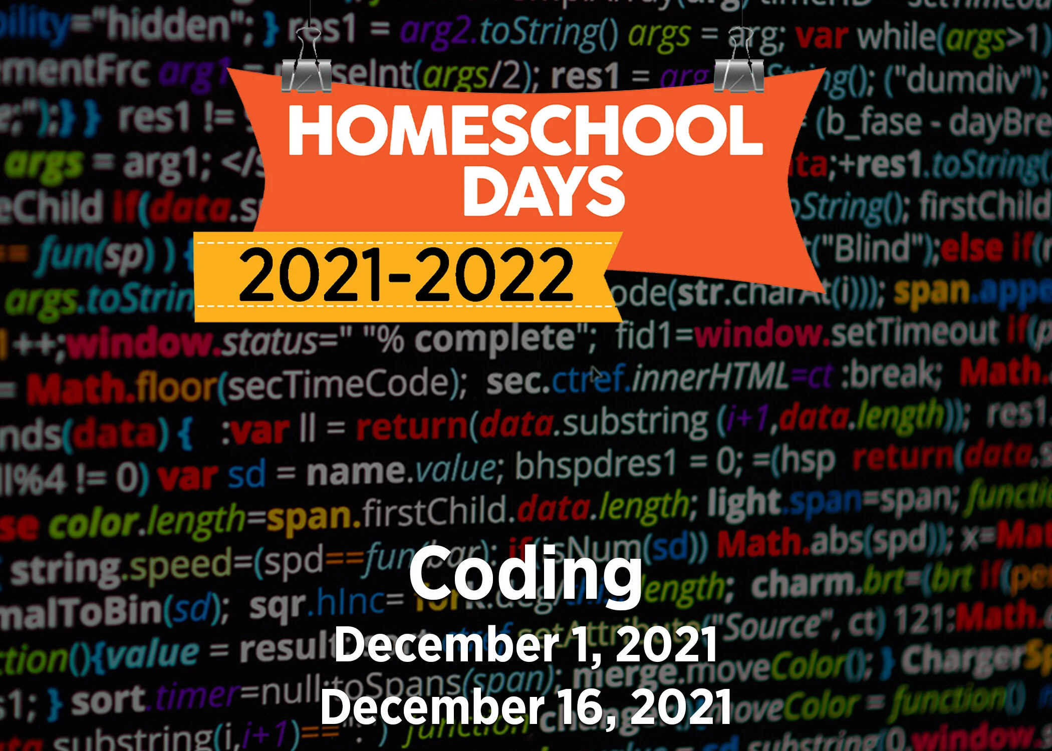 December 1 Homeschool Day: Careers in Coding