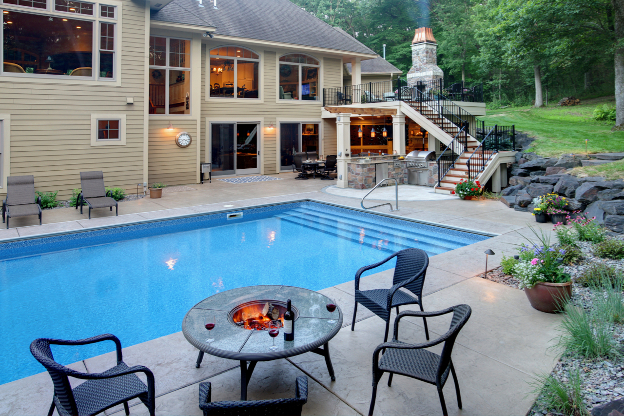Mom's Design Build Exterior Pool and Dining Remodel in Stillwater, MN