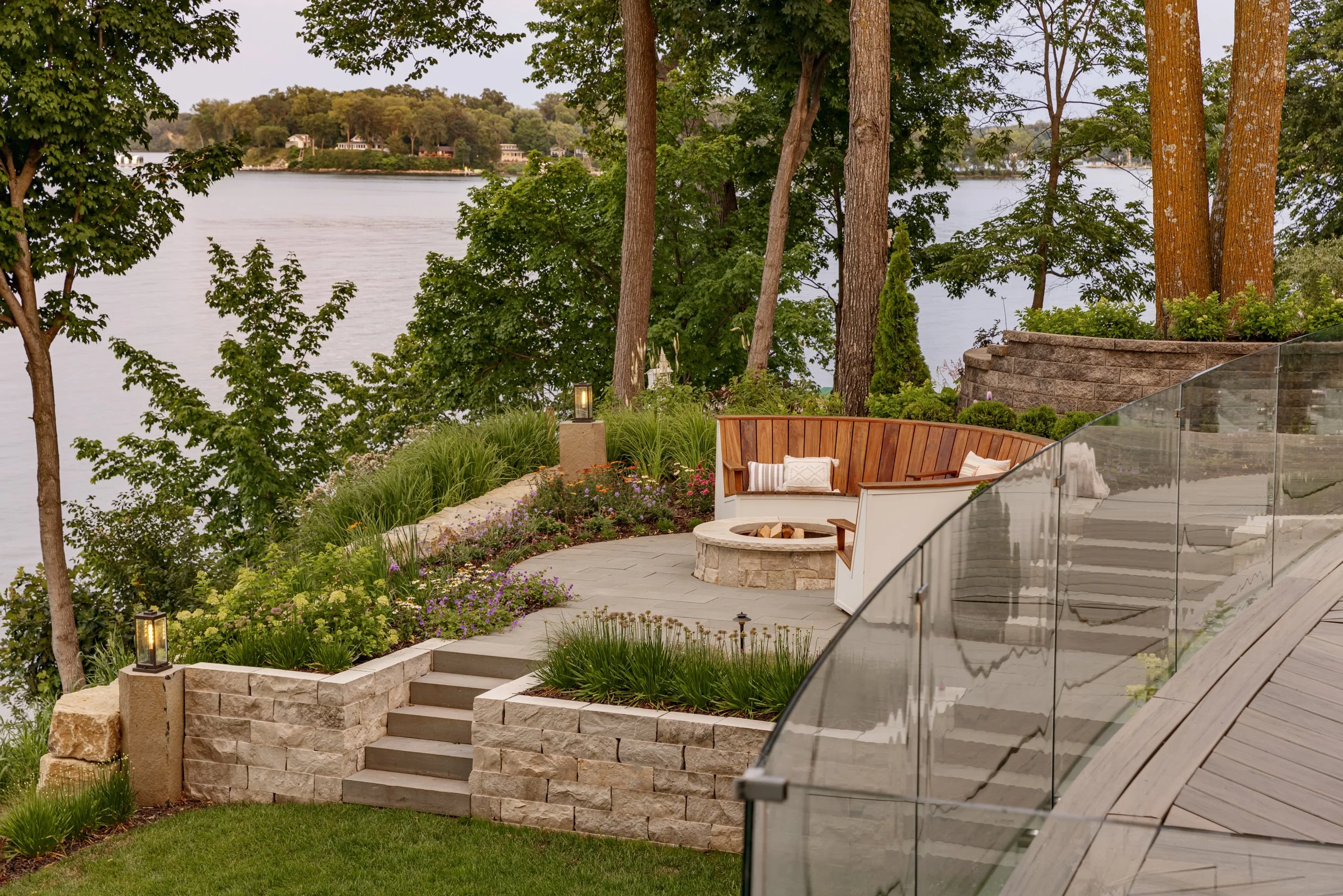 Mom's Design BuildLake backyard and driveway renovation