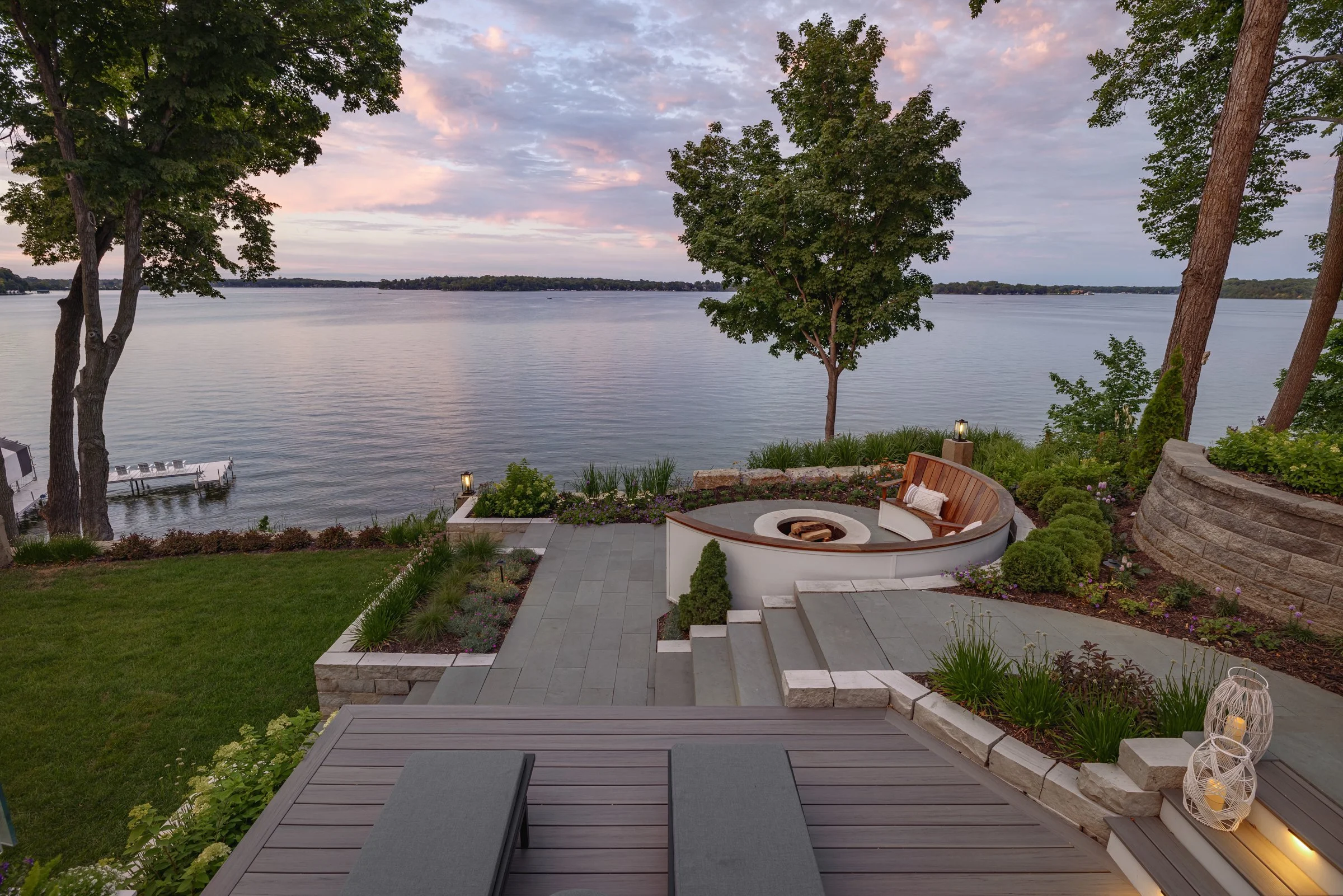 Mom's Design BuildLake backyard and driveway renovation