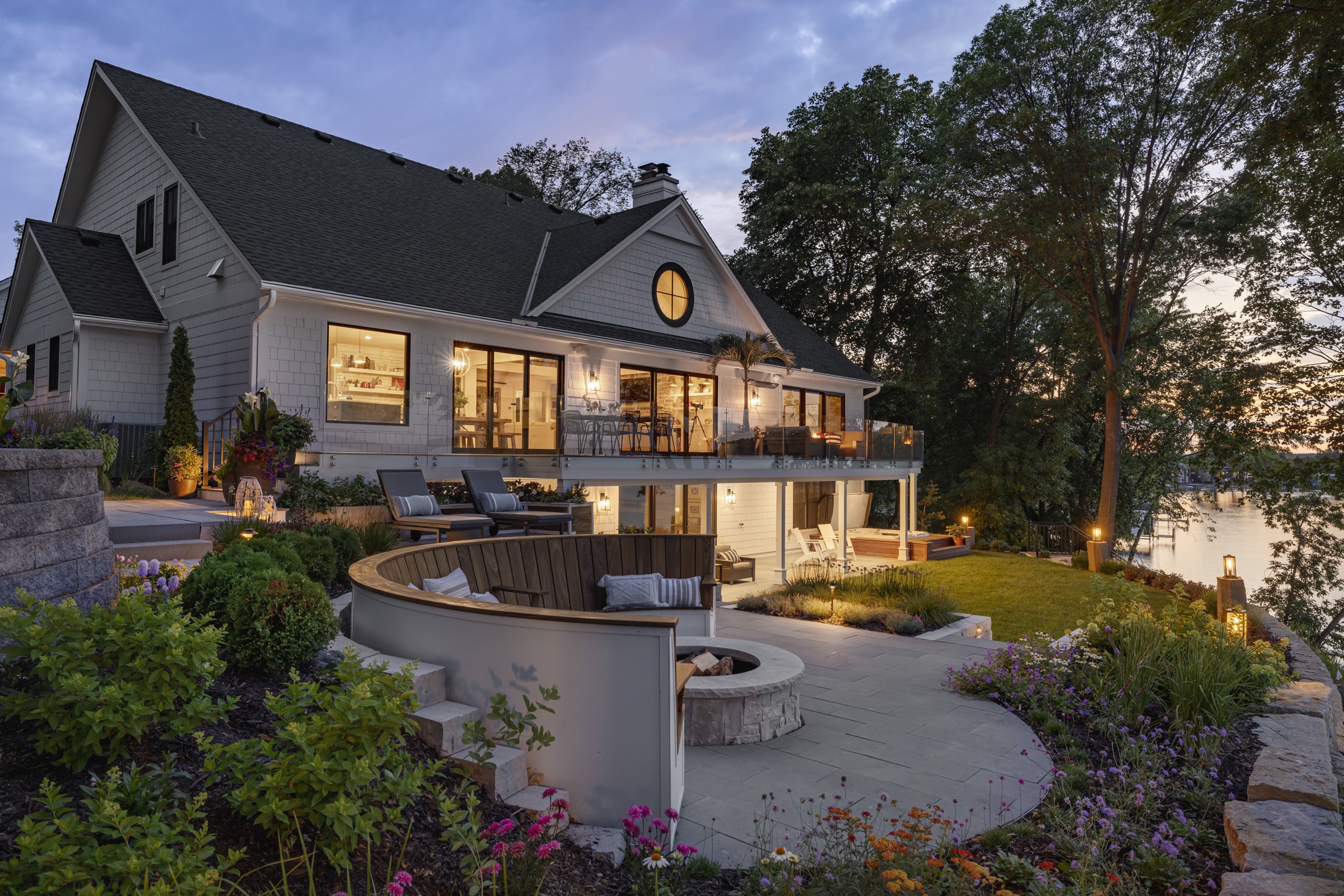 Mom's Design BuildLake backyard and driveway renovation